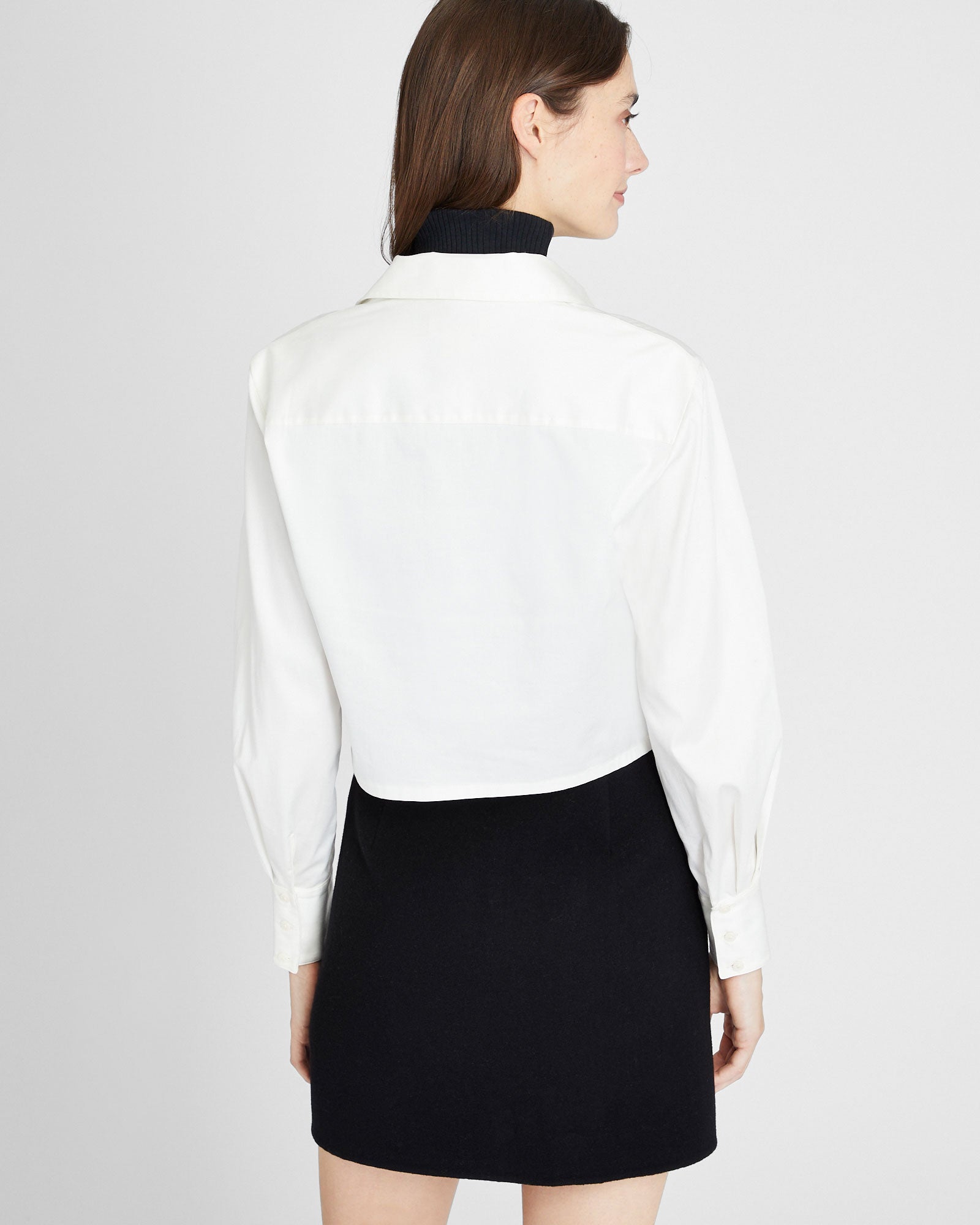CLUB MONACO - Cropped Cotton Button Down Shirt - White