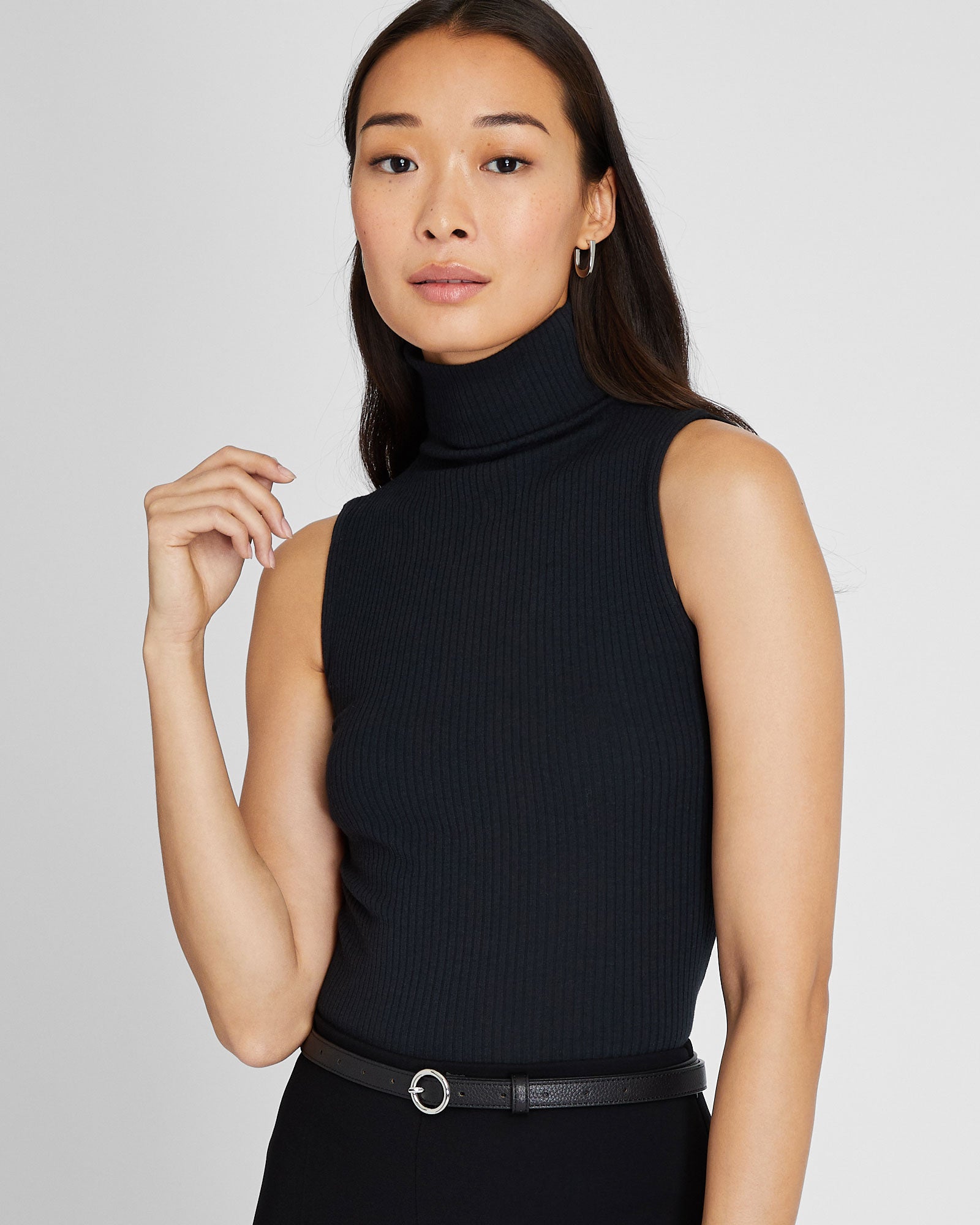 CLUB MONACO - Col roulé Julianna cachemire/coton - Noir