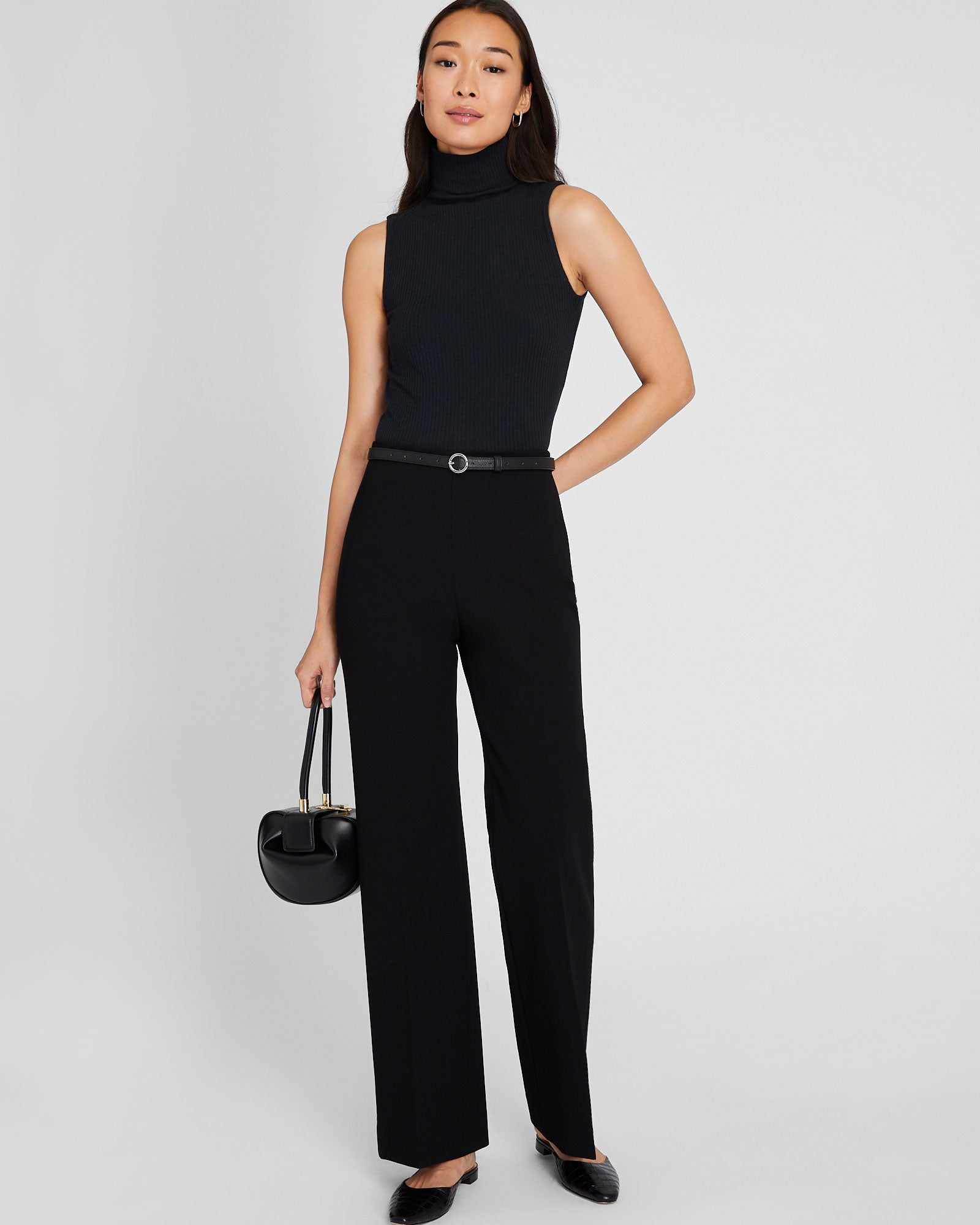 CLUB MONACO - Col roulé Julianna cachemire/coton - Noir