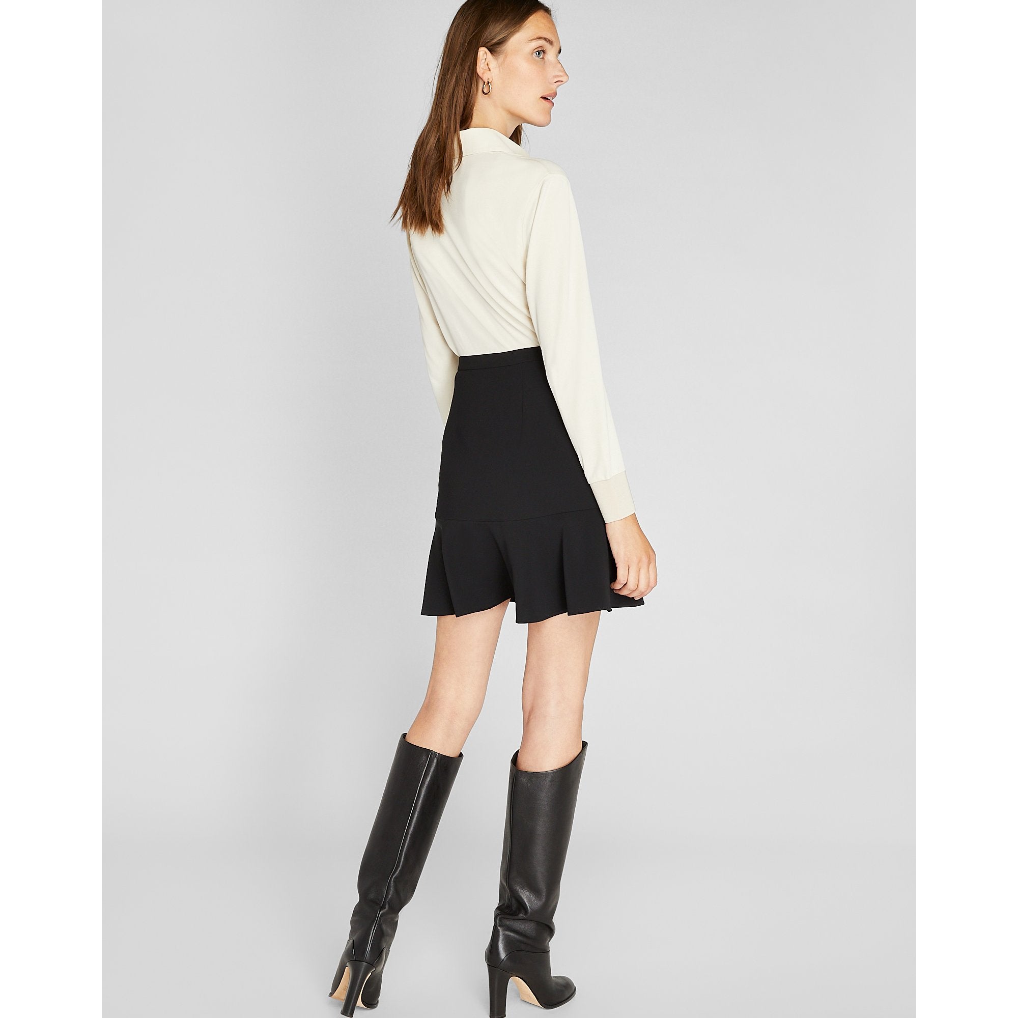 CLUB MONACO - Short Flounce Skirt - Black