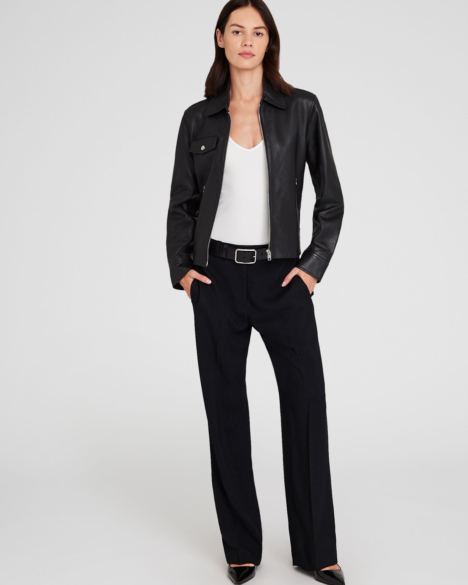 CLUB MONACO - Ribbed Bodysuit - White