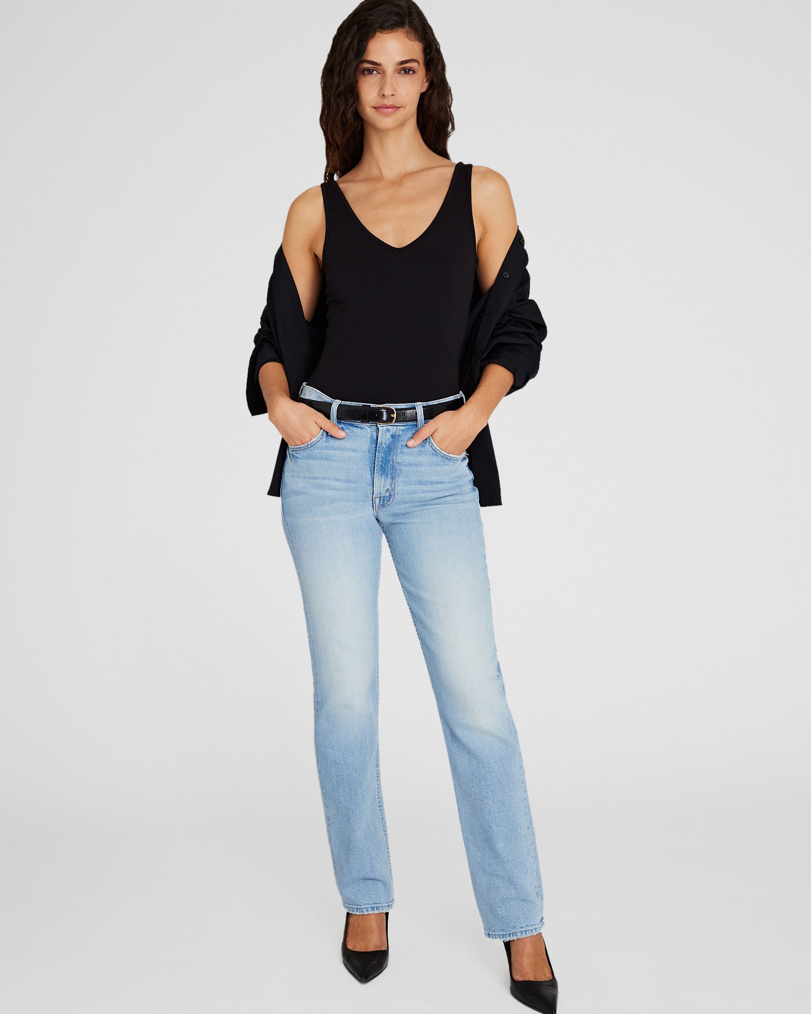 CLUB MONACO - Ribbed Bodysuit - Black