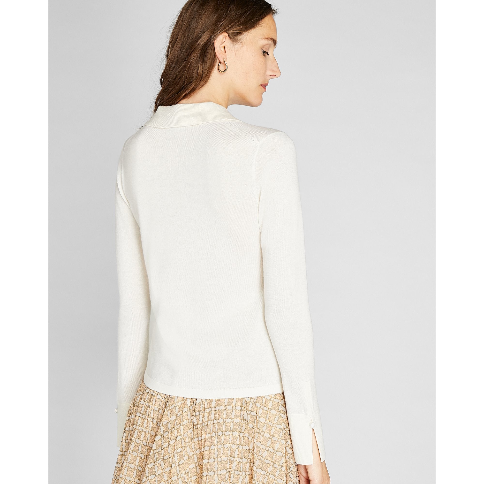CLUB MONACO - Chandail à col boutonné - Blanc De Blanc