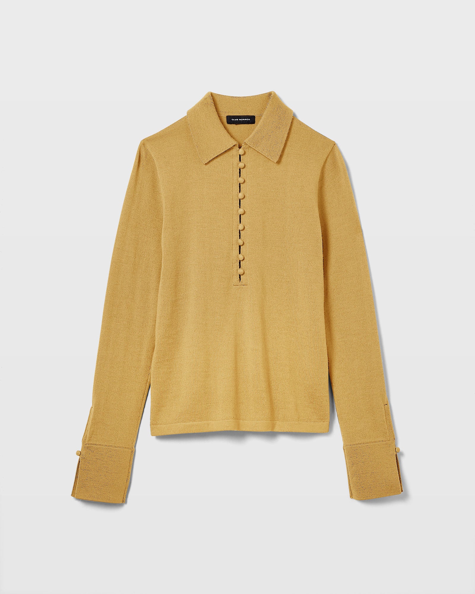 CLUB MONACO - Chandail à col boutonné - Fenouil