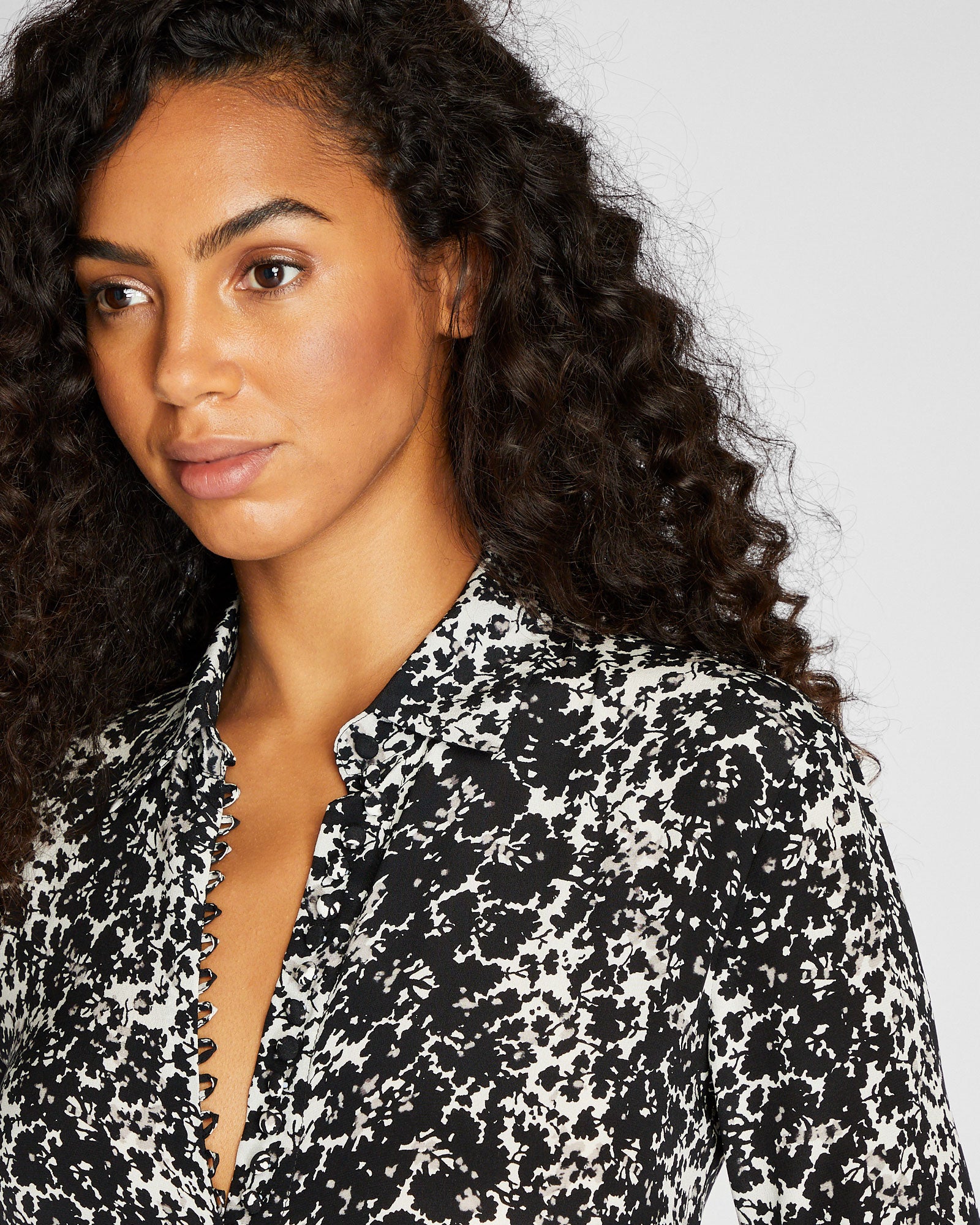 CLUB MONACO - Helek Silk Shirt - Black Mix