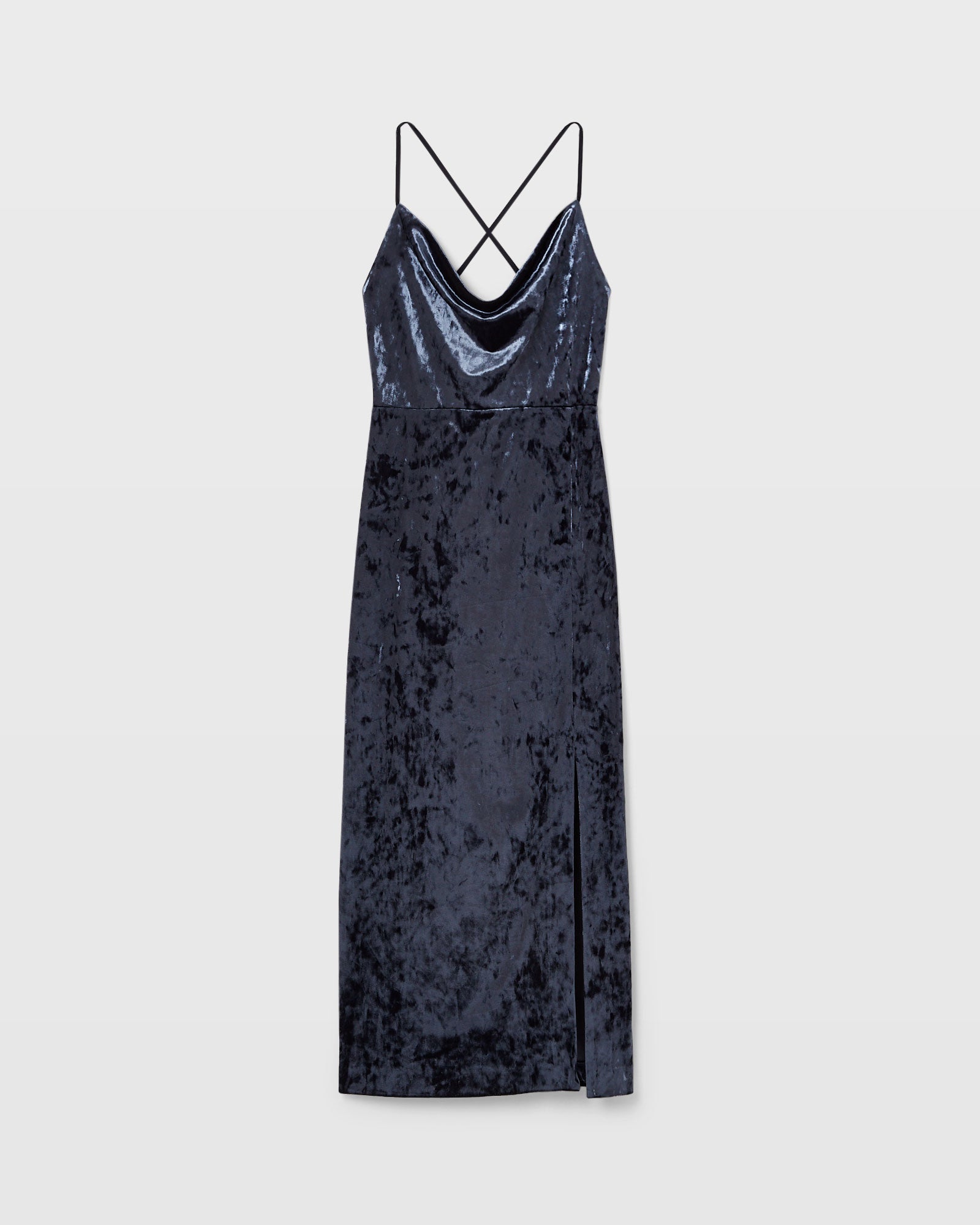 CLUB MONACO - Velvet Cowl Neck Dress - Navy