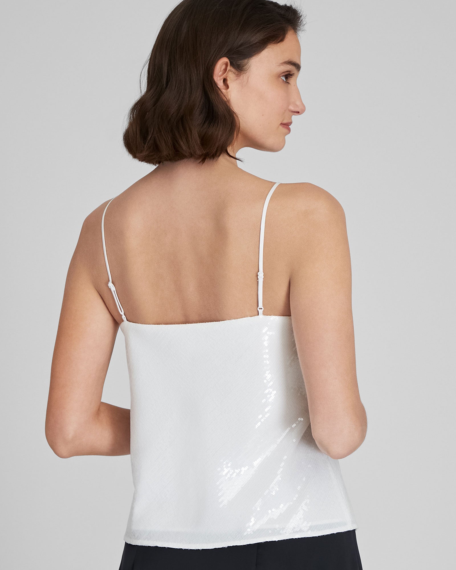 CLUB MONACO - Camisole Kora à paillettes - Blanc