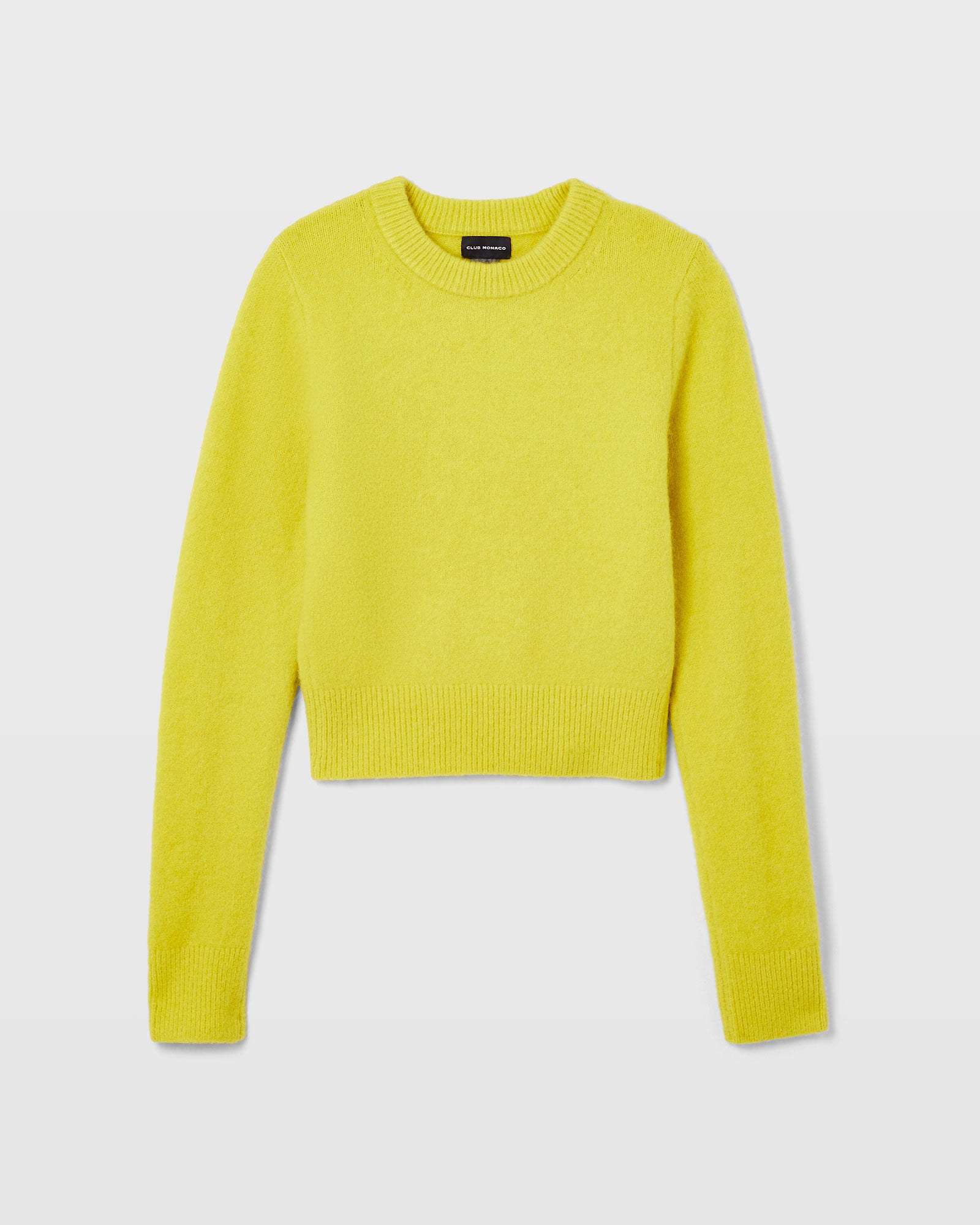 CLUB MONACO - Bouclé Crewneck Sweater - Yellow