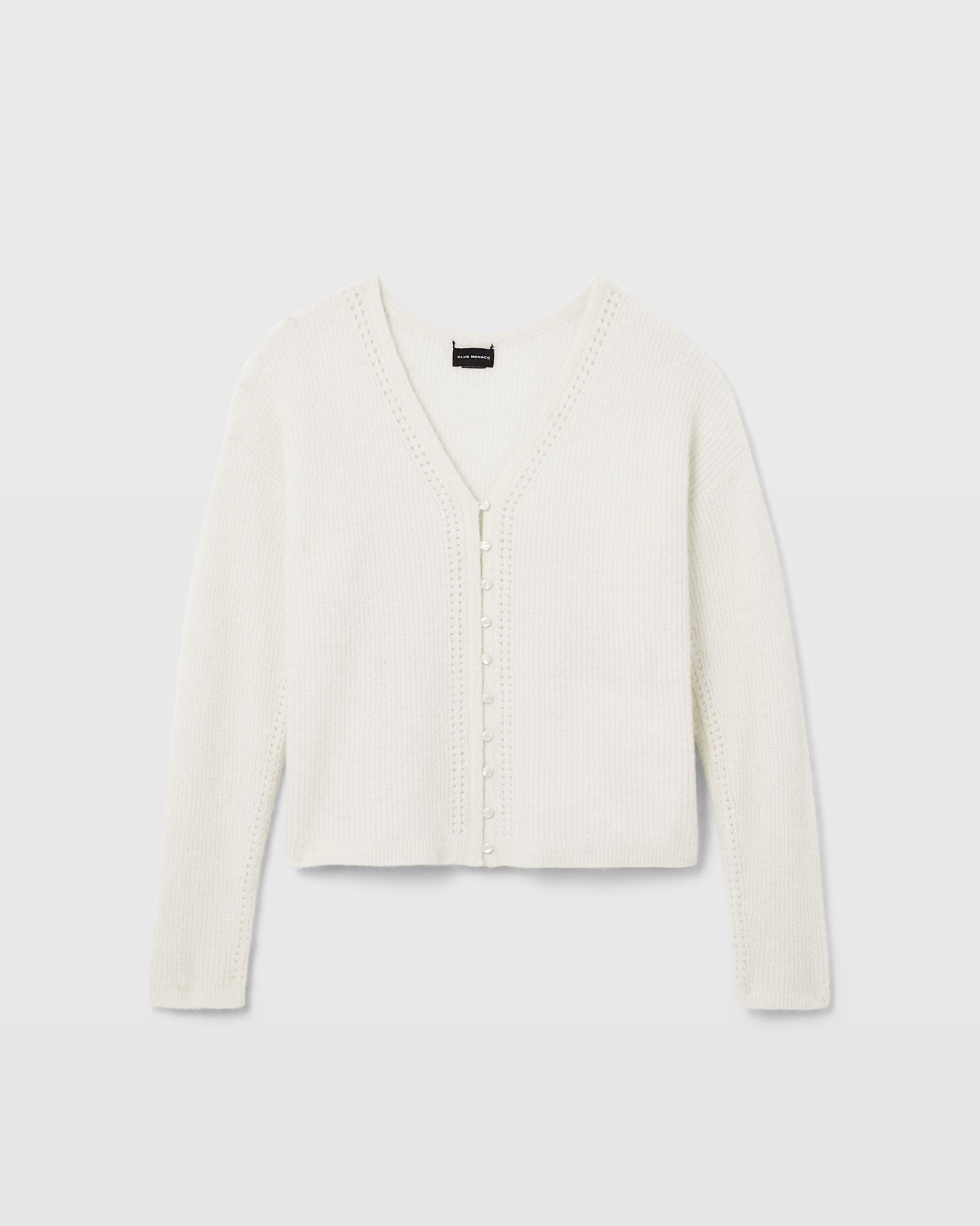 CLUB MONACO - Reversible V-Neck Cardigan - Ivory