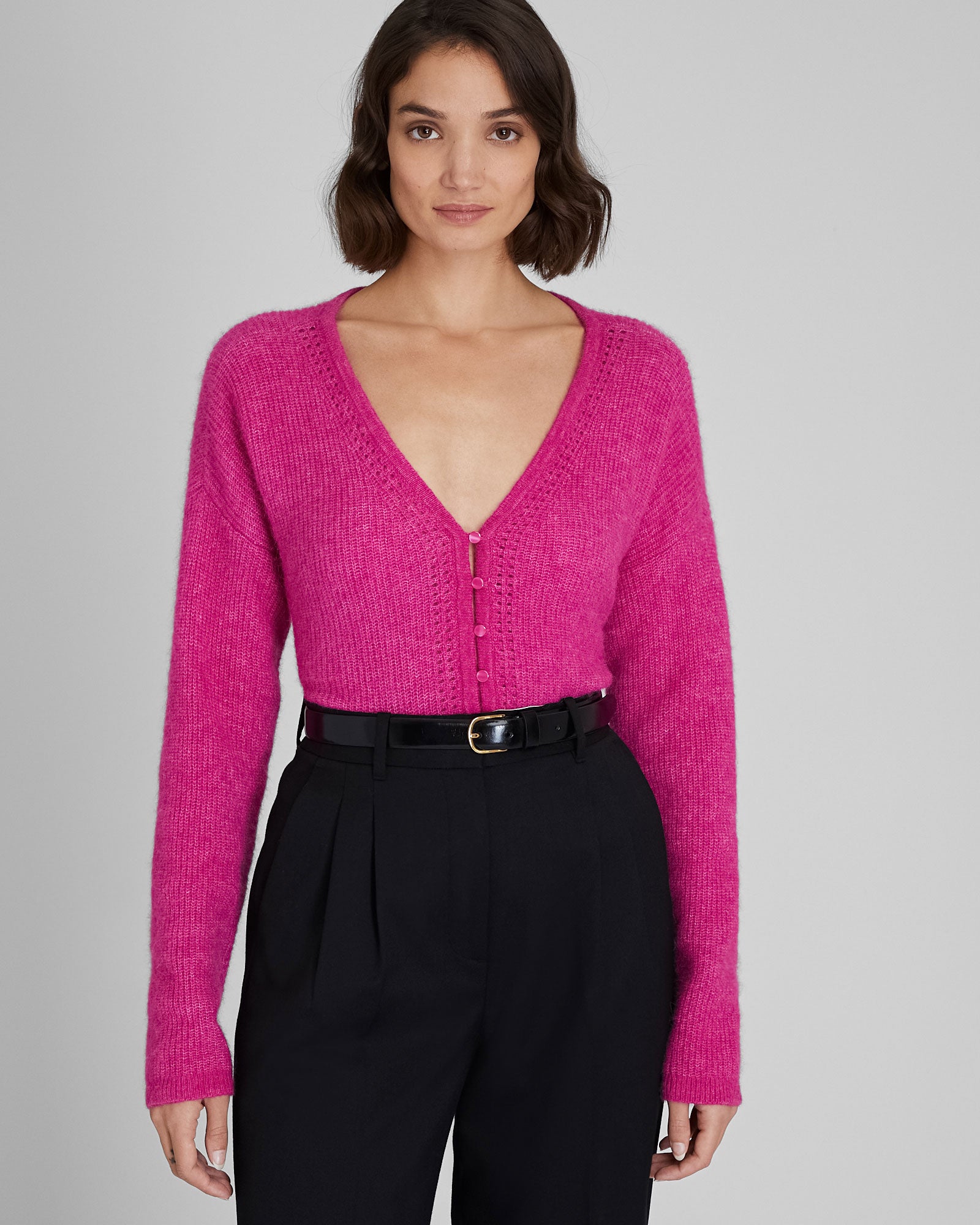 CLUB MONACO - Cardigan réversible à encolure en V - Rose vif