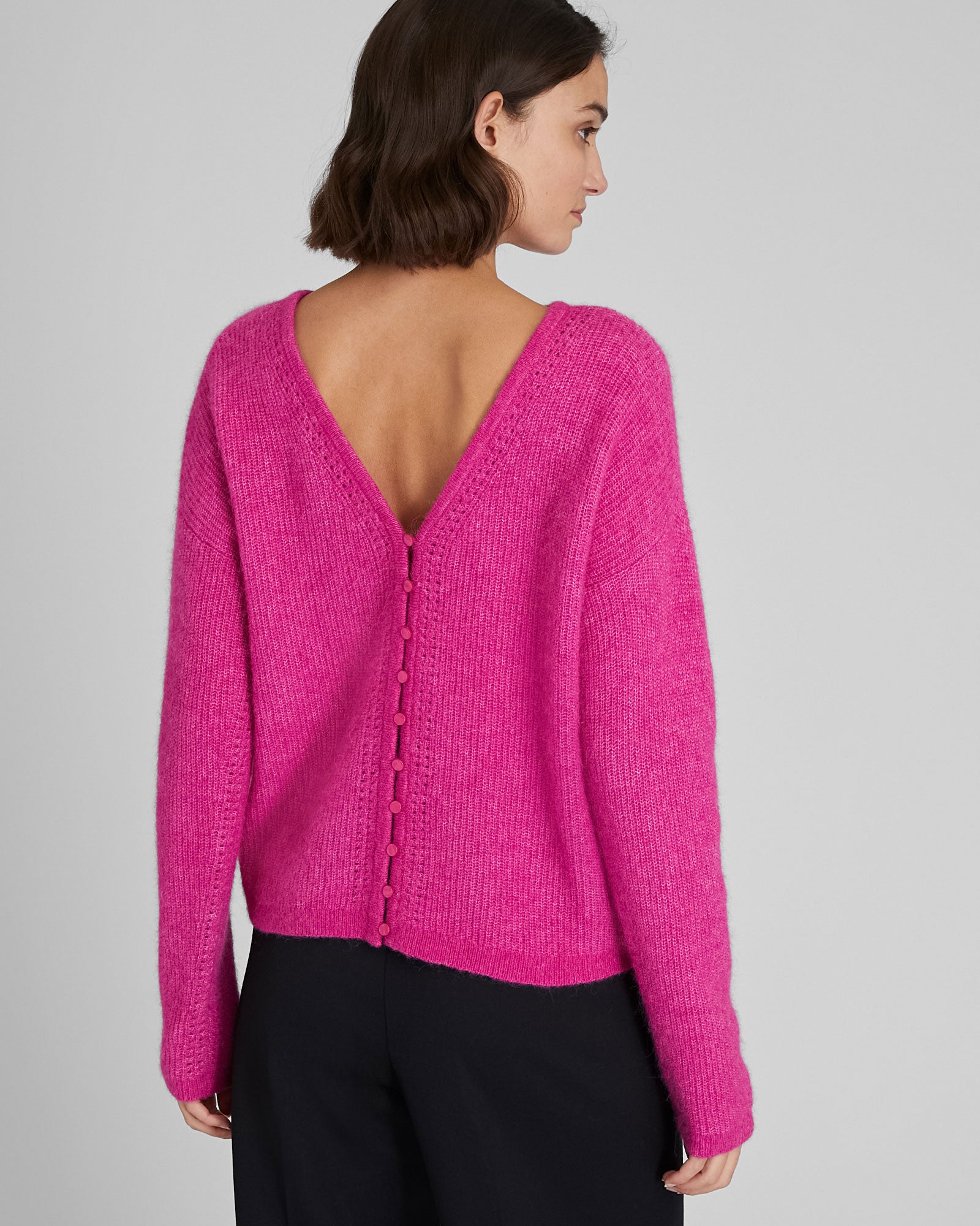 CLUB MONACO - Cardigan réversible à encolure en V - Rose vif