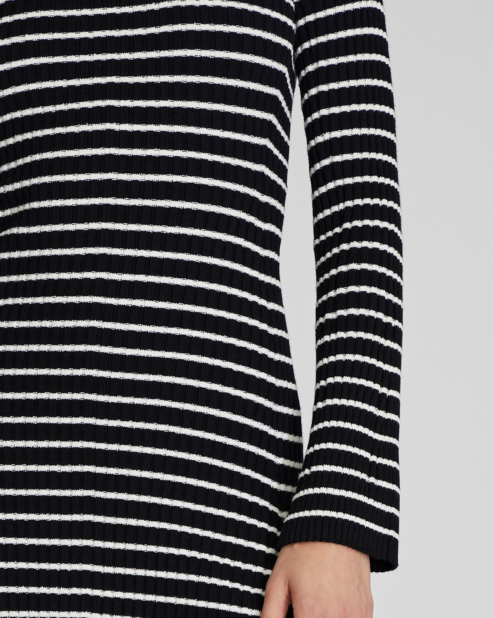 CLUB MONACO - Midi Striped Sweater Dress - White