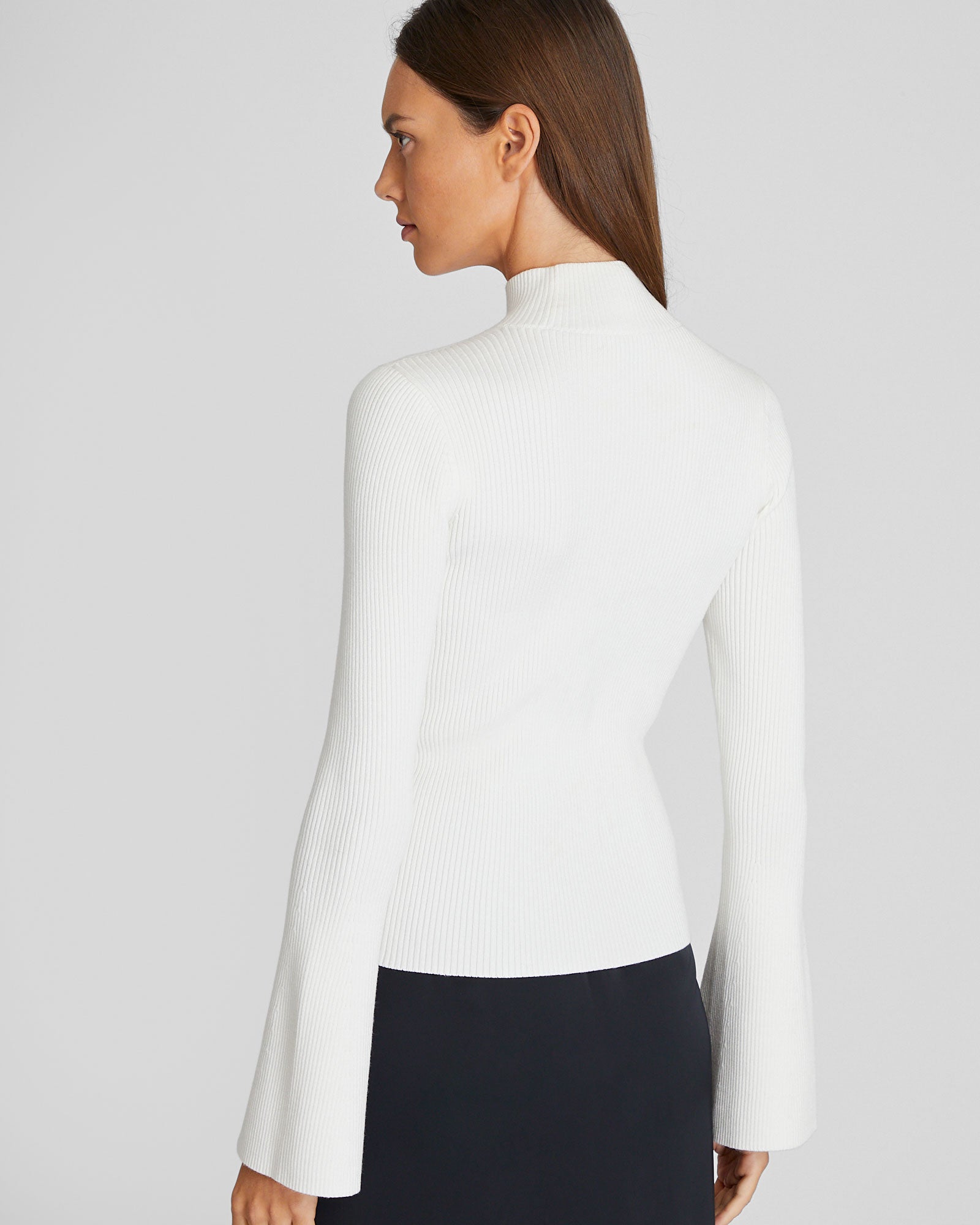 CLUB MONACO - Bell Sleeve Mockneck Sweater - Off White