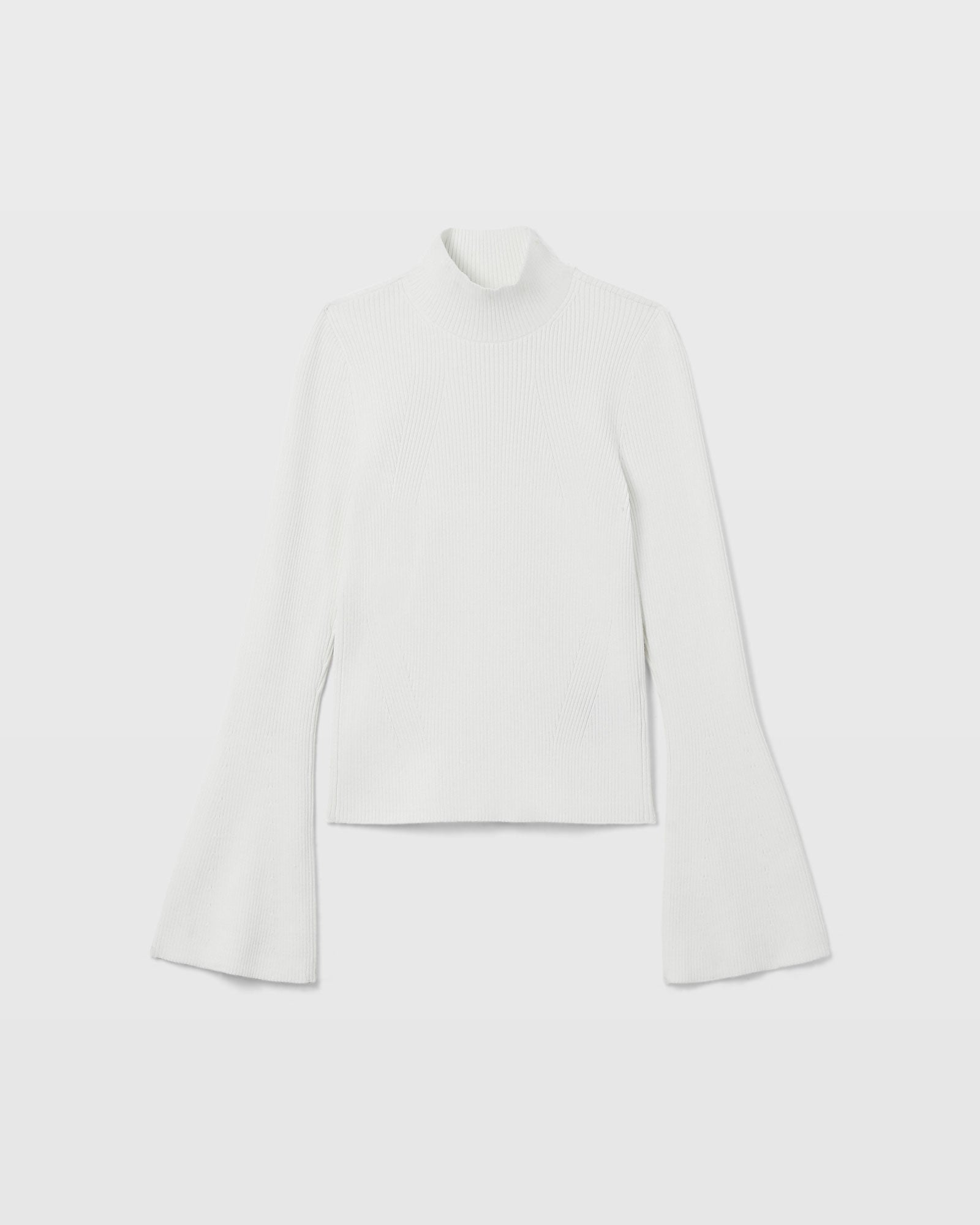 CLUB MONACO - Bell Sleeve Mockneck Sweater - Off White