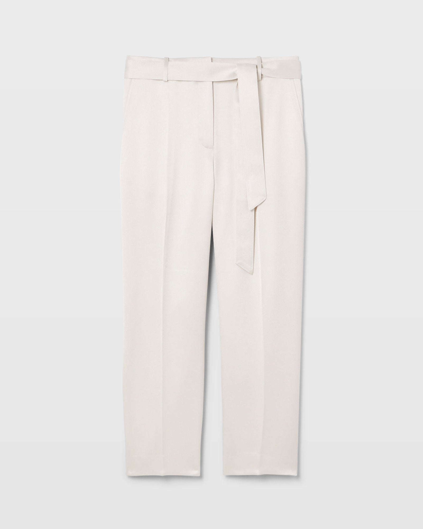 CLUB MONACO - Belted Slim Satin Trouser - Off White