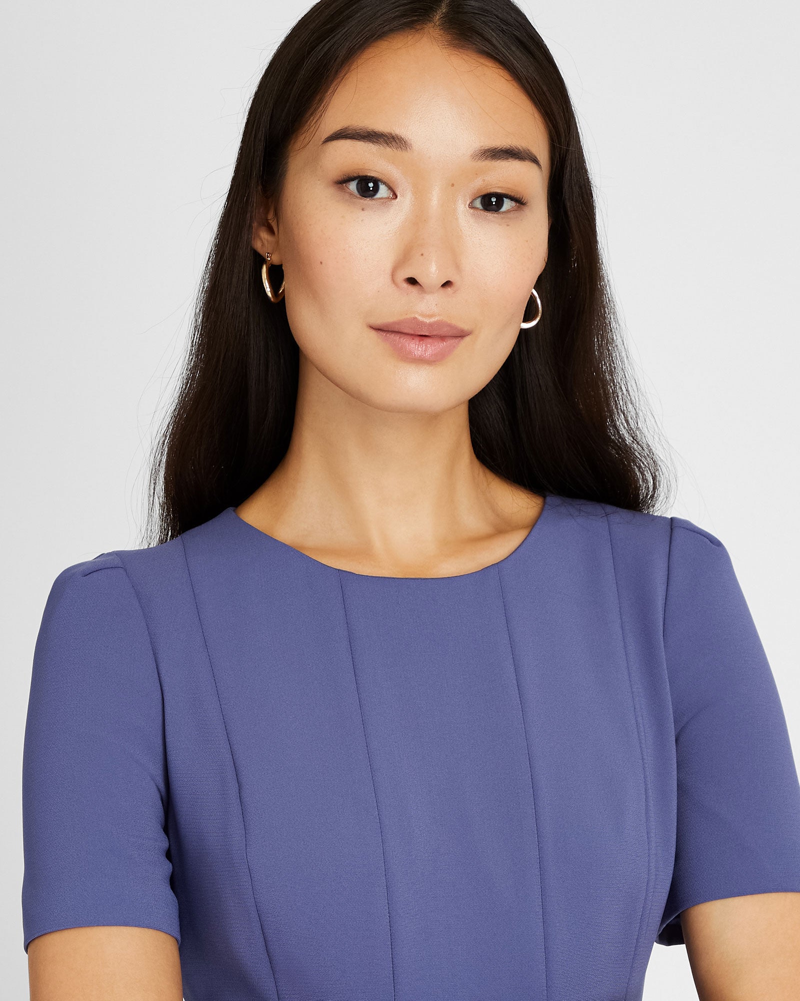 CLUB MONACO - Robe courte ajustée et évasée - Bleu