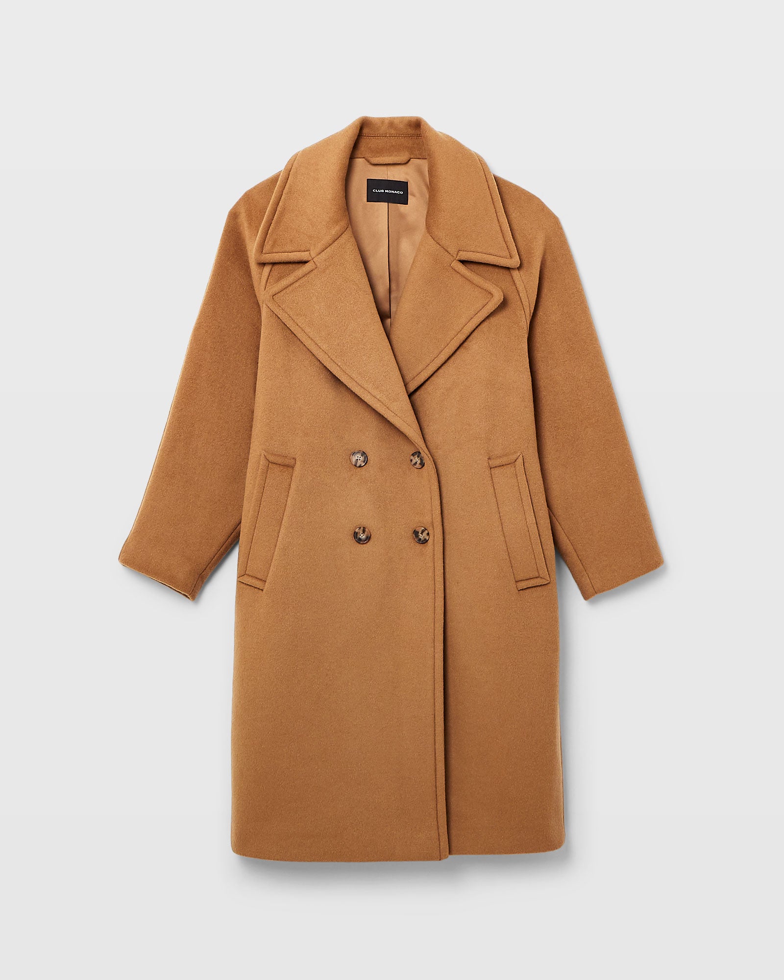CLUB MONACO - Manteau croisé décontracté - Caramel