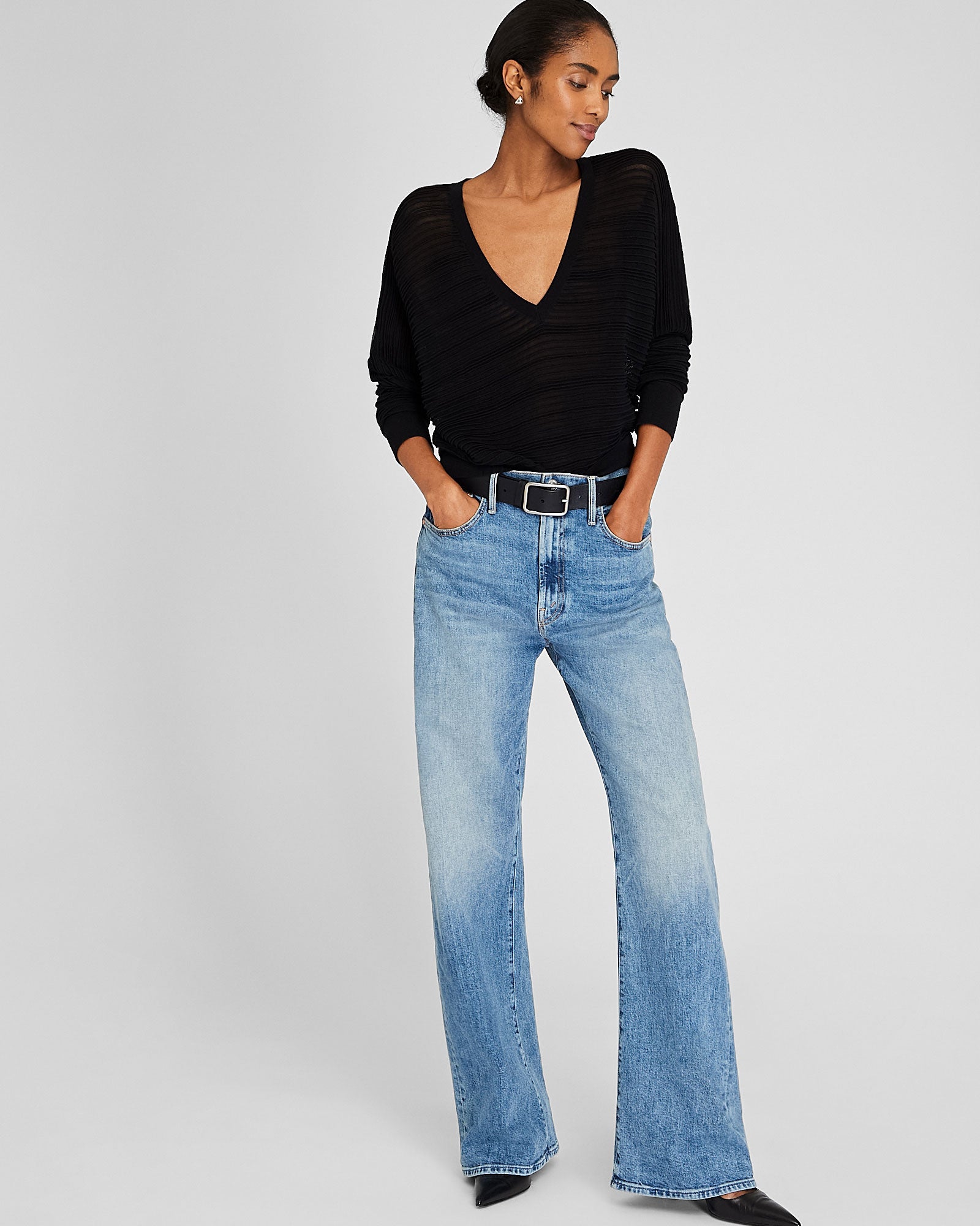 CLUB MONACO - Chandail Ottoman volumineux - Noir