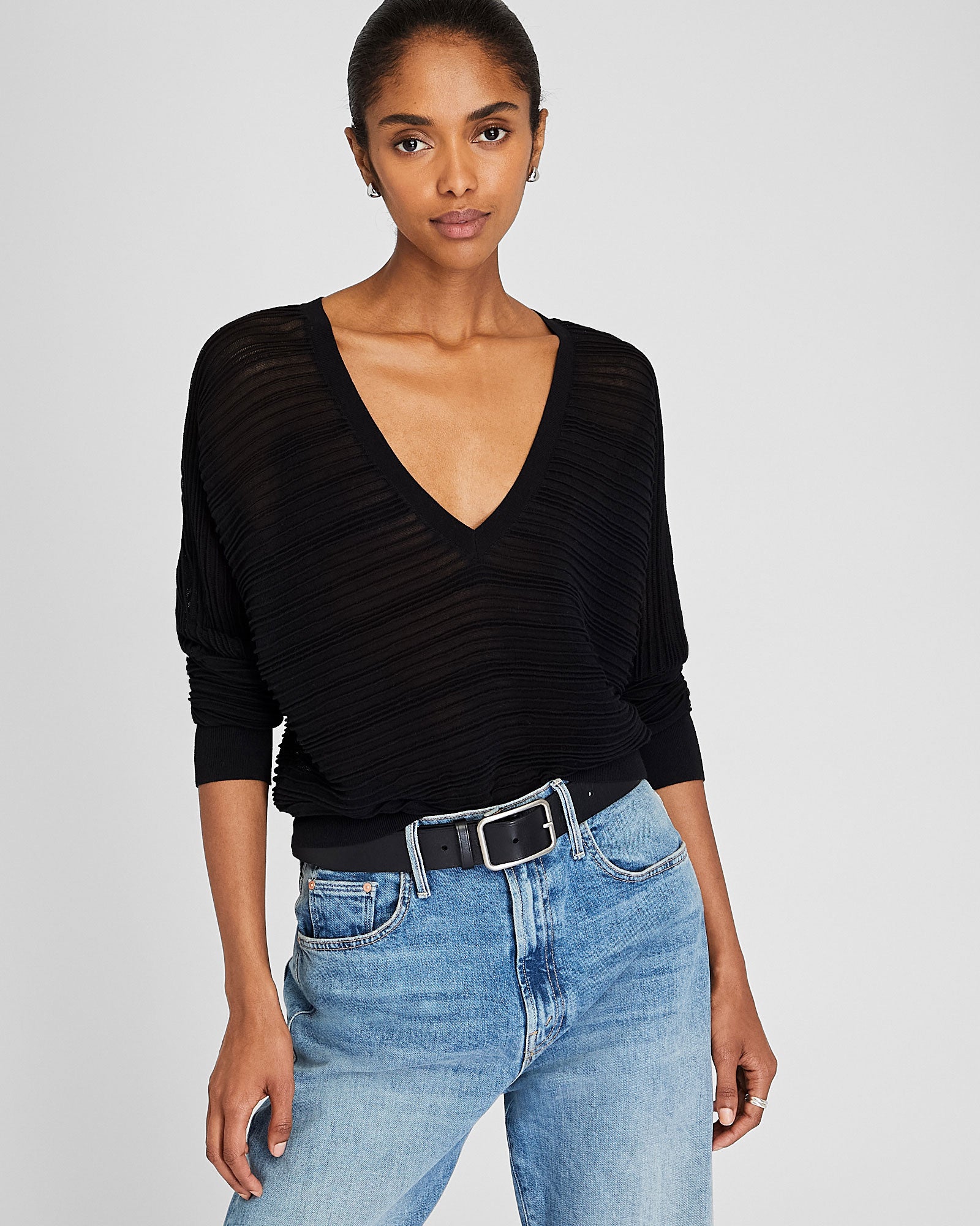CLUB MONACO - Chandail Ottoman volumineux - Noir