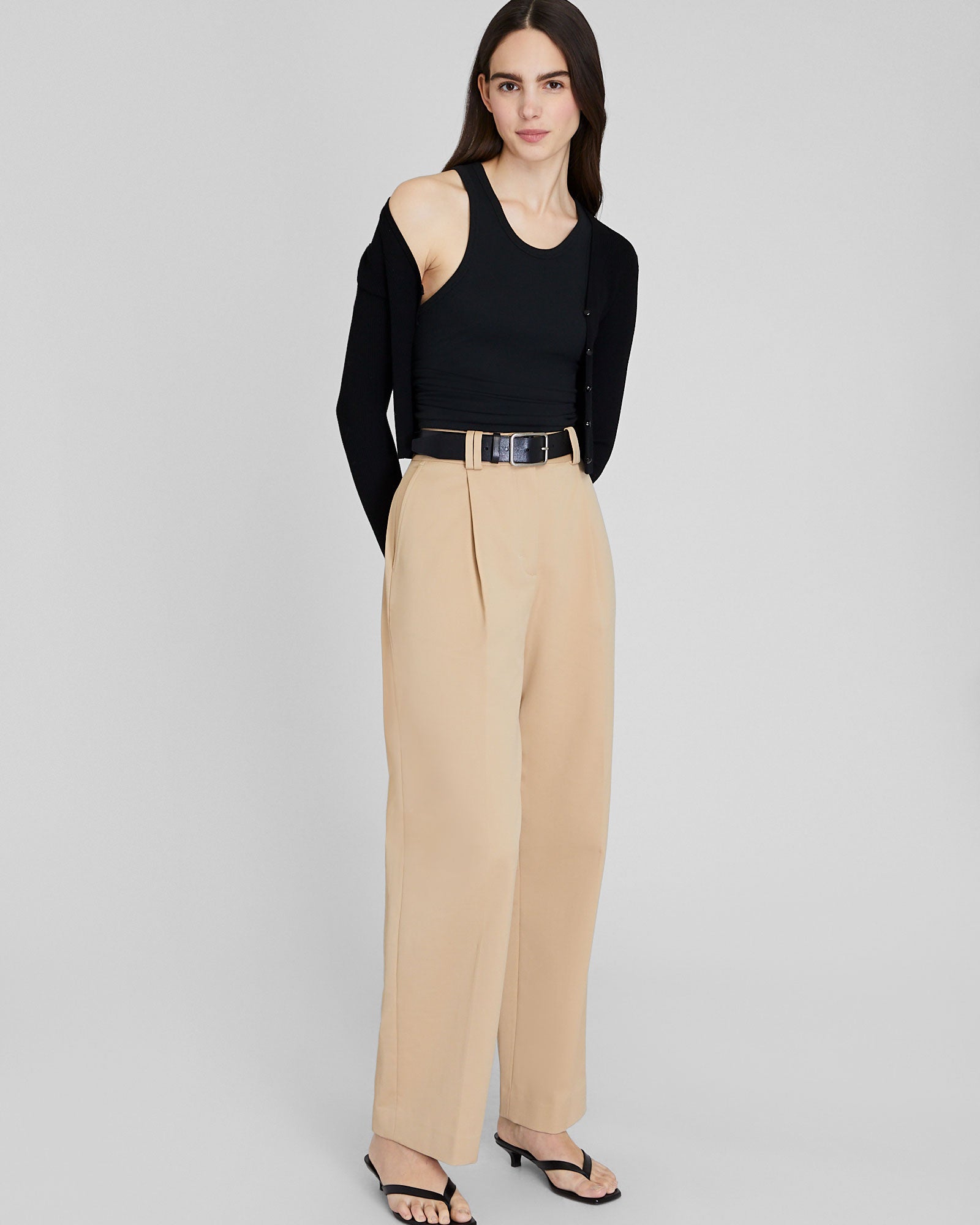 CLUB MONACO - Cardigan côtelé boutonné - Noir