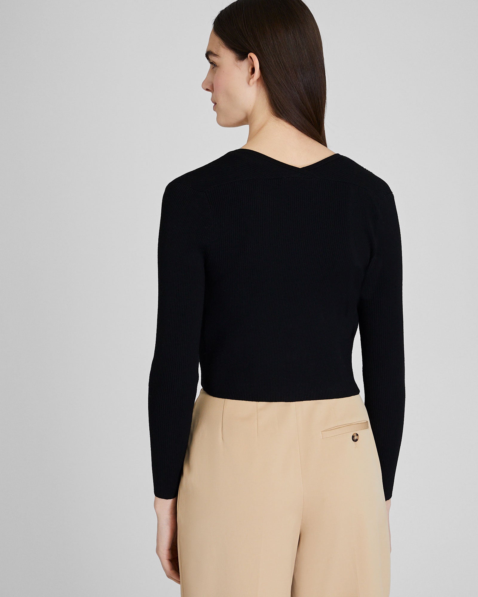 CLUB MONACO - Cardigan côtelé boutonné - Noir