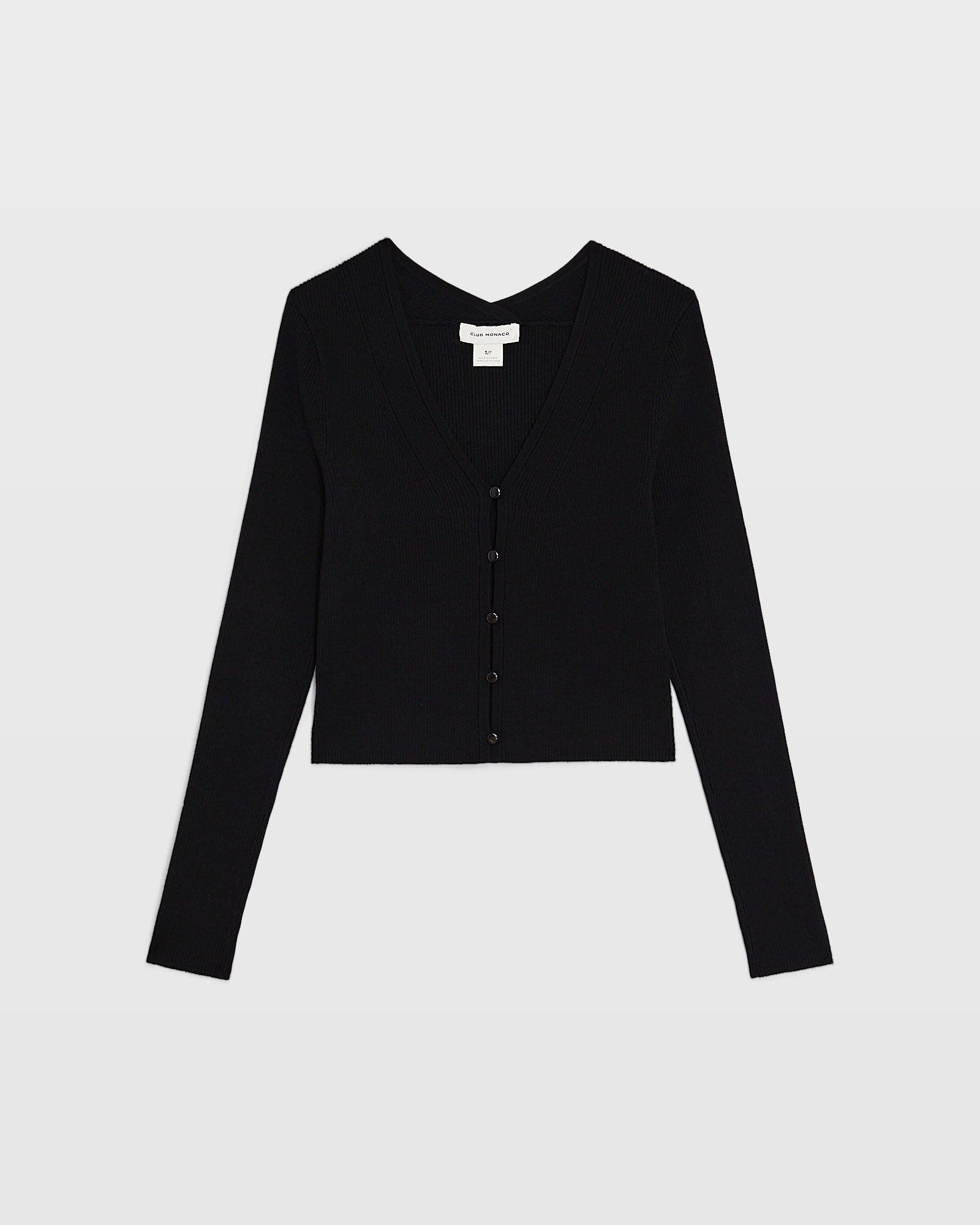 CLUB MONACO - Cardigan côtelé boutonné - Noir