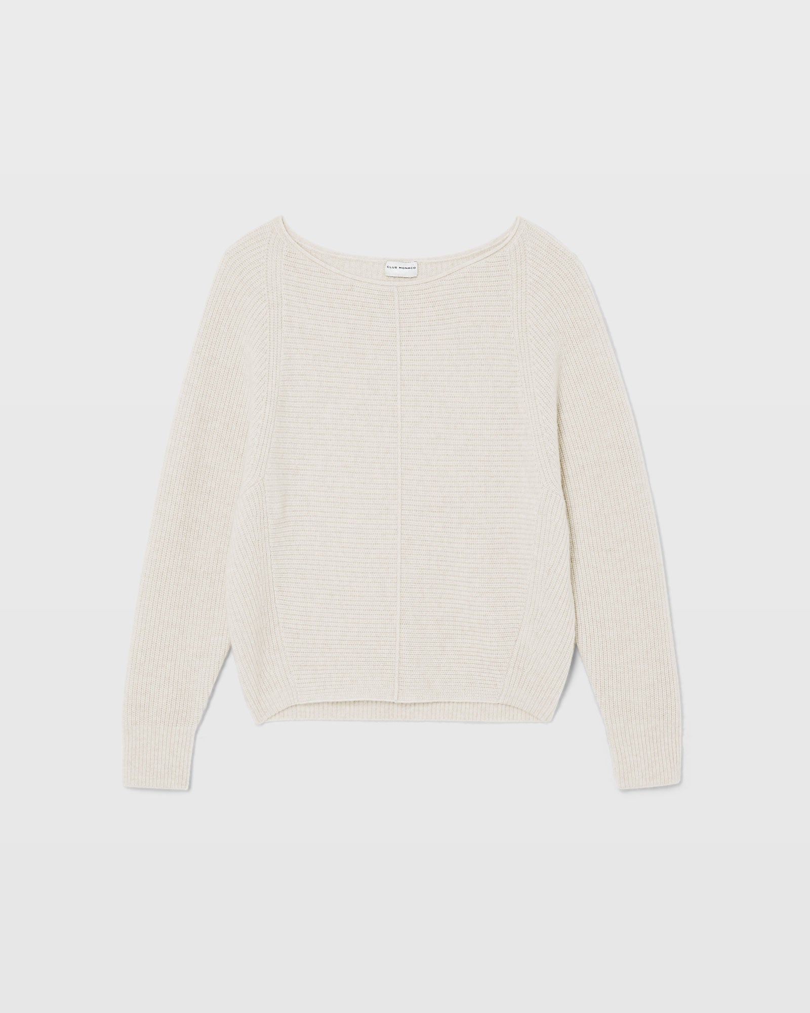 CLUB MONACO - Relaxed Ribbed Cashmere Sweater - Oatmeal Heather