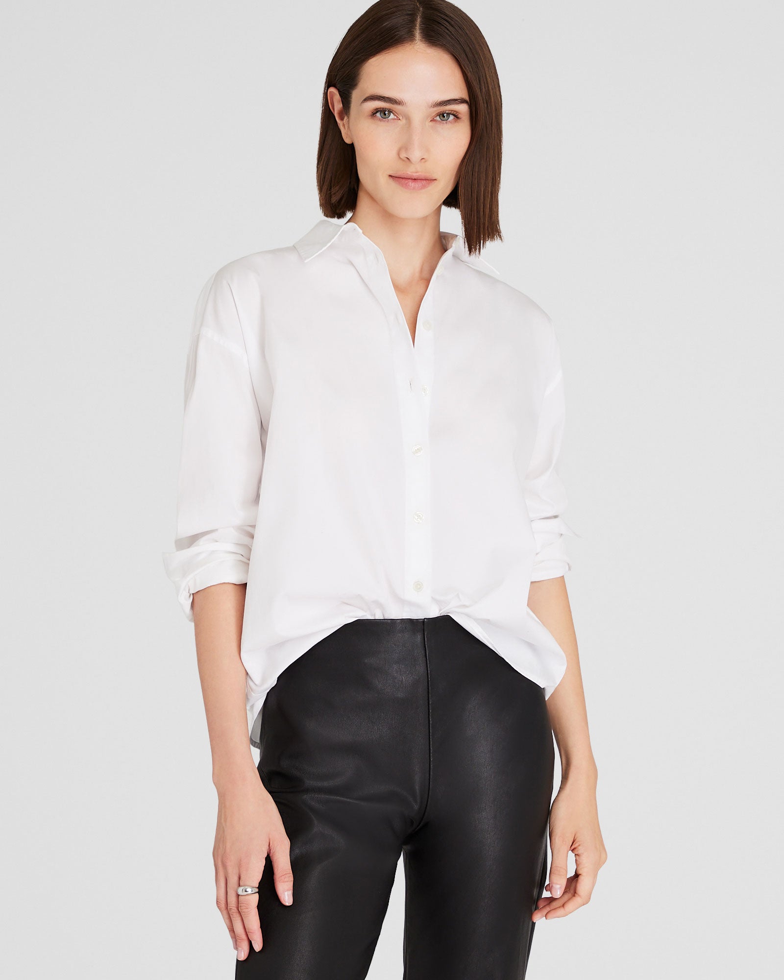 Women's White Classic Cotton Button-Down Shirt | Club Monaco US Women's White Classic Cotton Button-Down Shirt | Club Monaco US