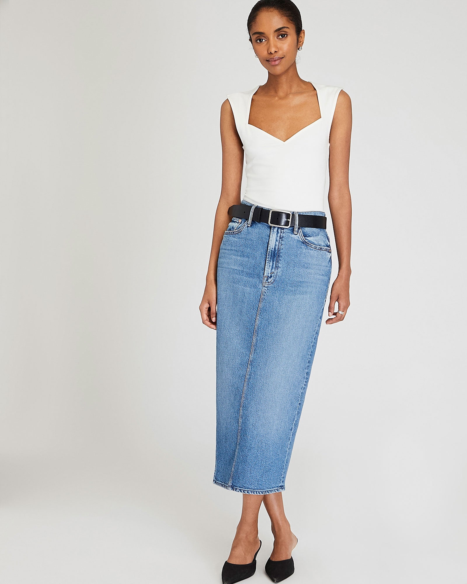 CLUB MONACO - Haut sculpté en tricot - Blanc