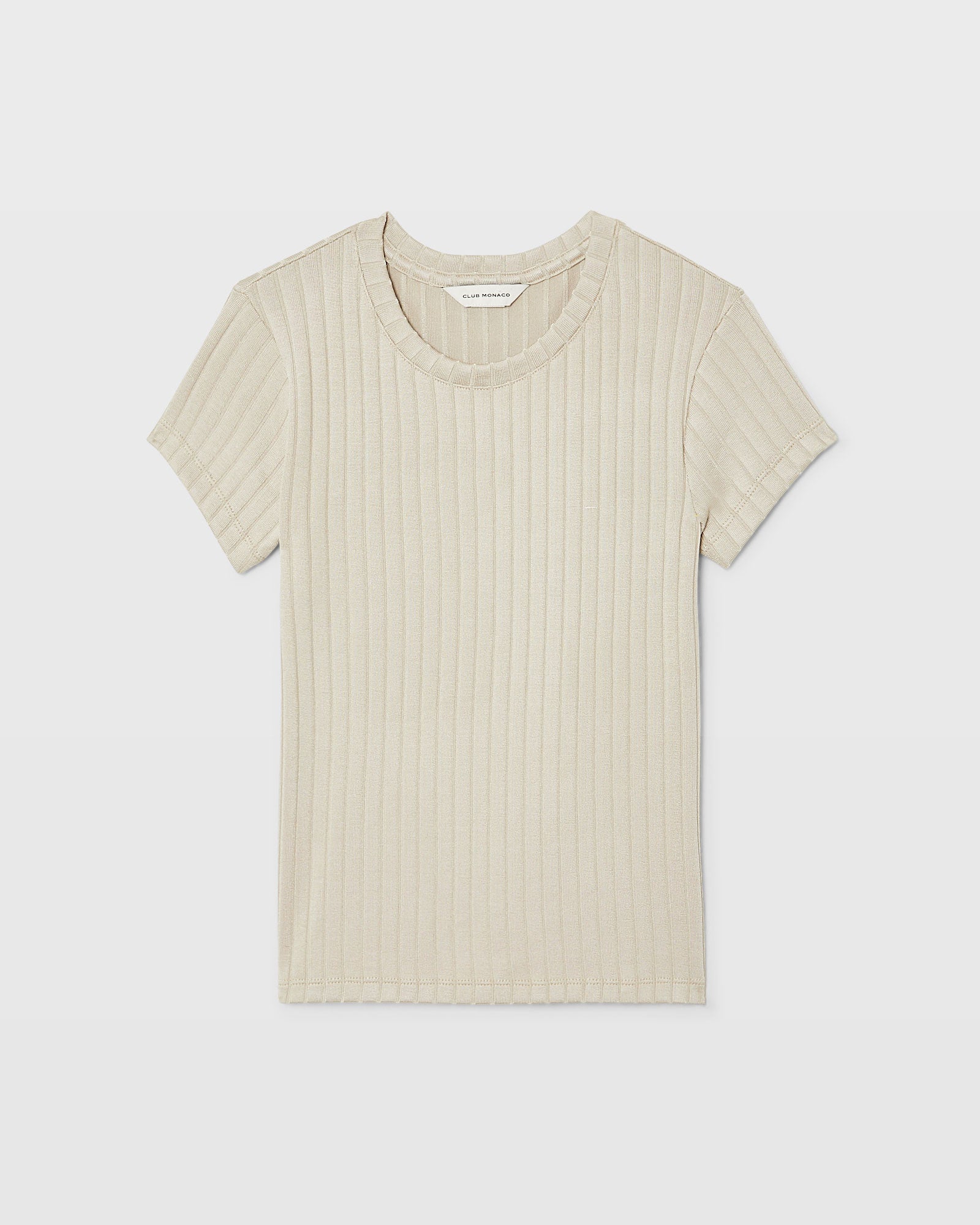 CLUB MONACO - Le t-shirt Bowee brillant - Beige clair