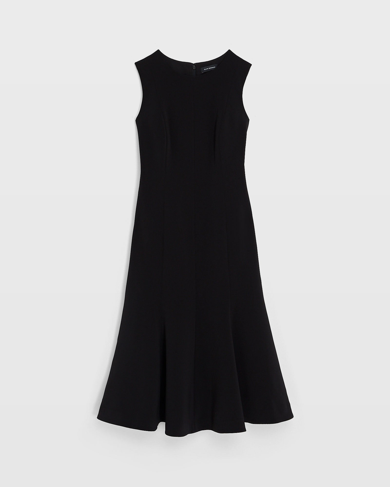 CLUB MONACO - Robe mi-longue en crêpe plissé - Noir