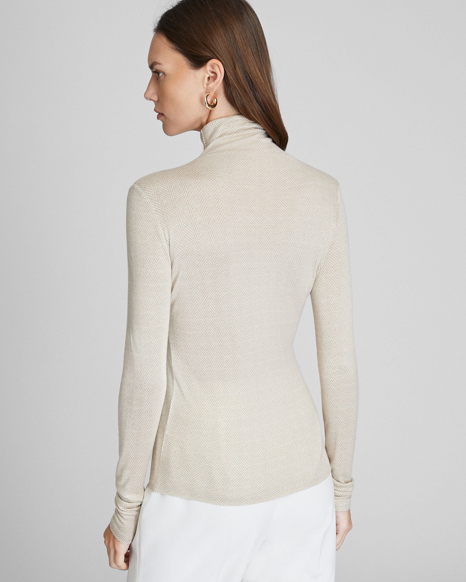 CLUB MONACO - Col roulé Julie imprimé - Mélange marron clair