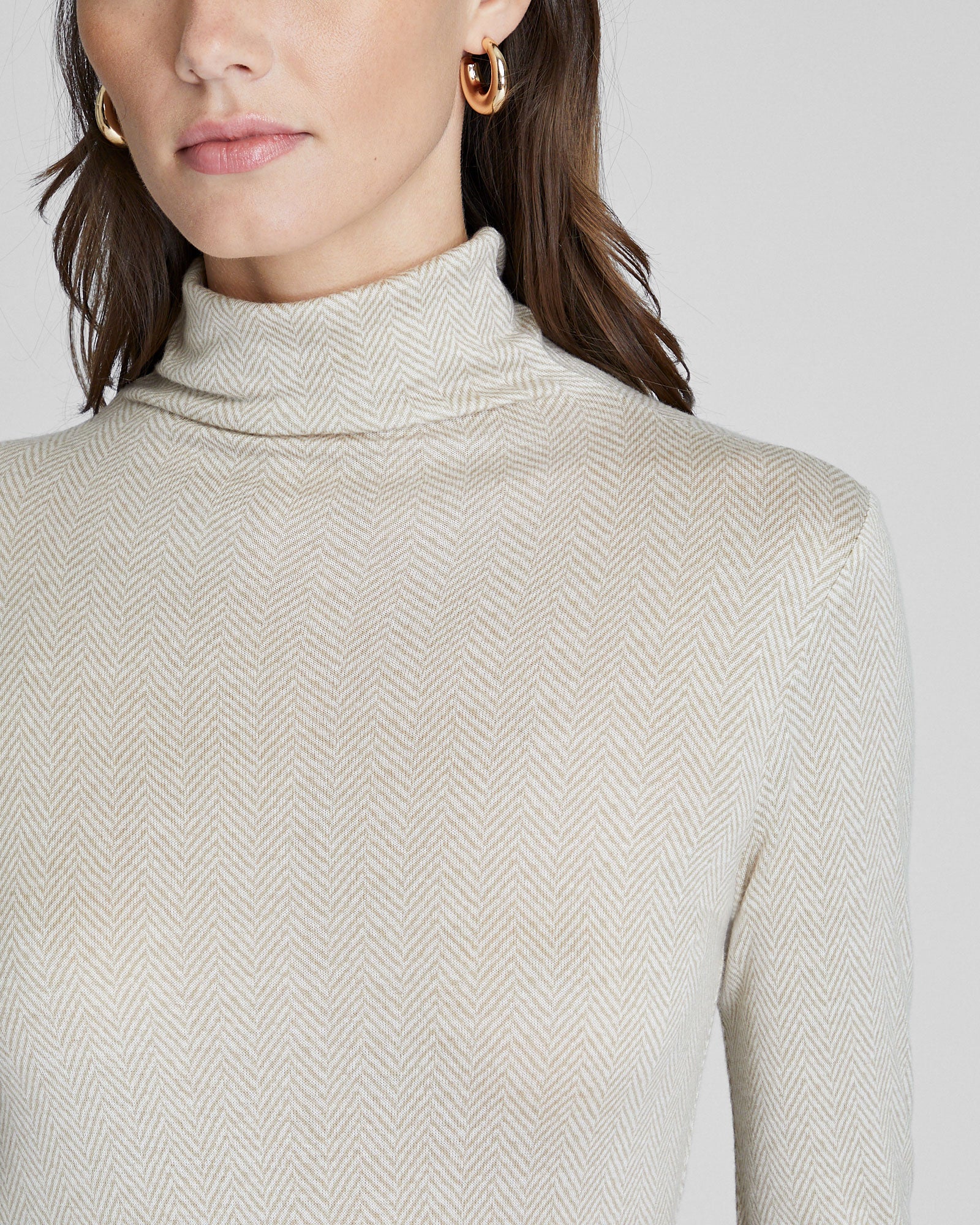 CLUB MONACO - Col roulé Julie imprimé - Mélange marron clair