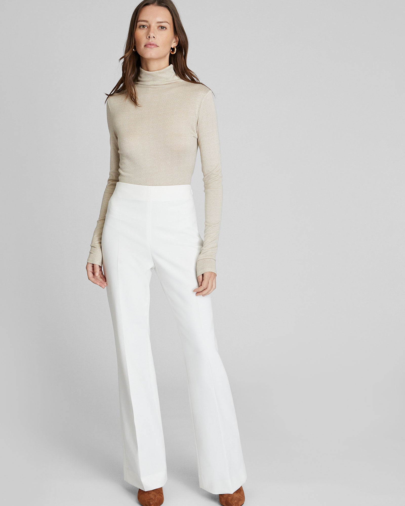 CLUB MONACO - Col roulé Julie imprimé - Mélange marron clair