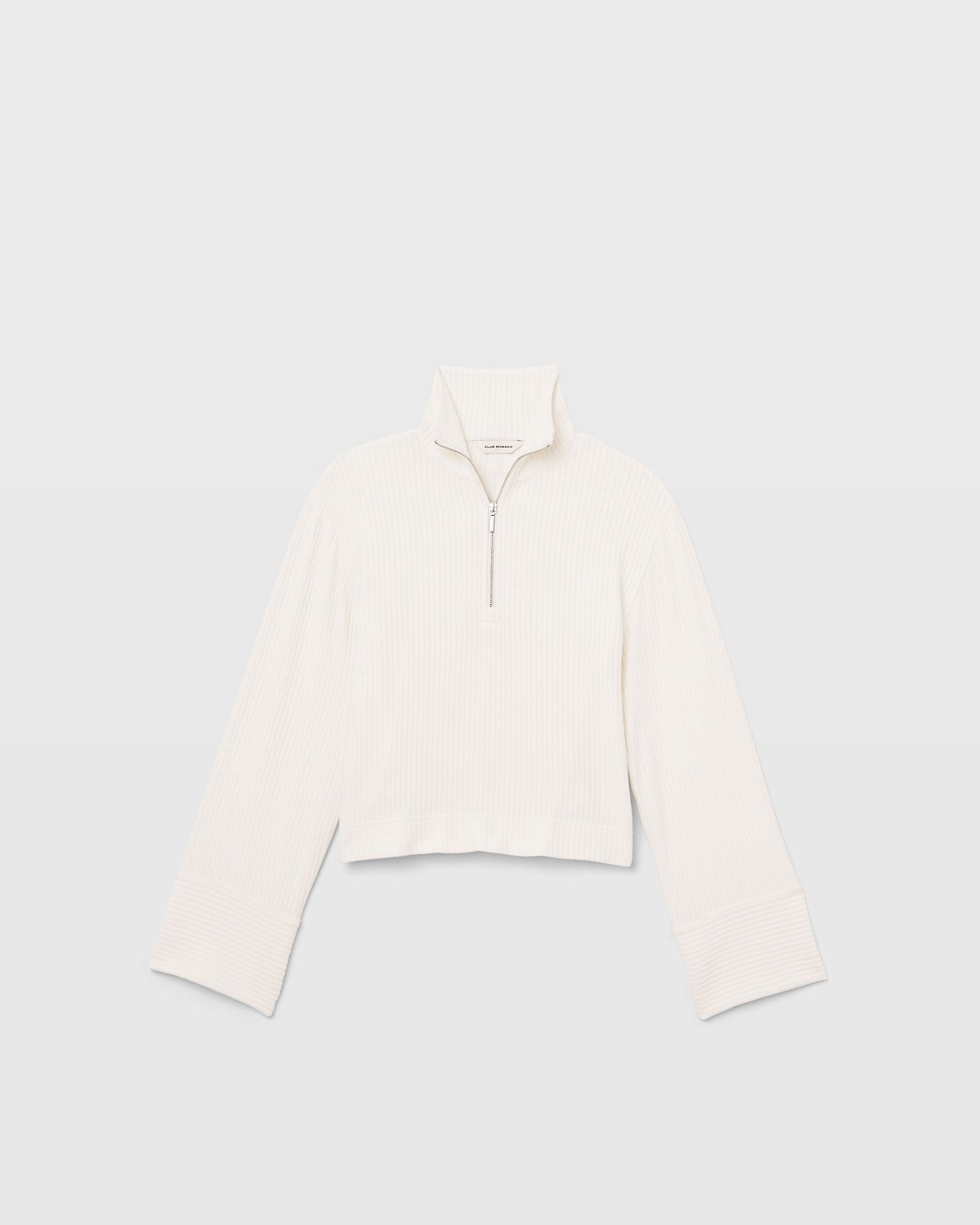 CLUB MONACO - Plush Ribbed Quarter-Zip Sweater - Off White
