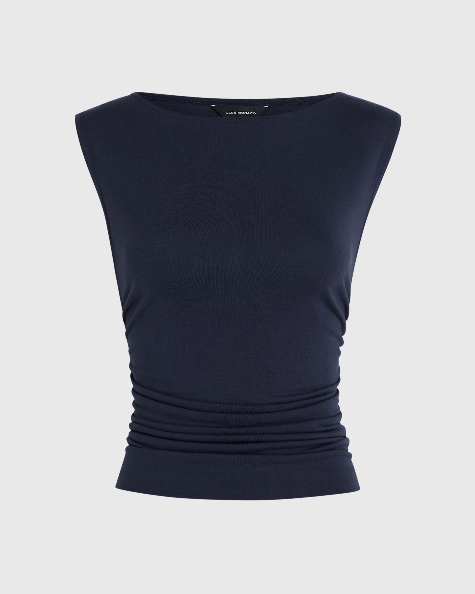 CLUB MONACO - Haut en tricot froncé - Marine