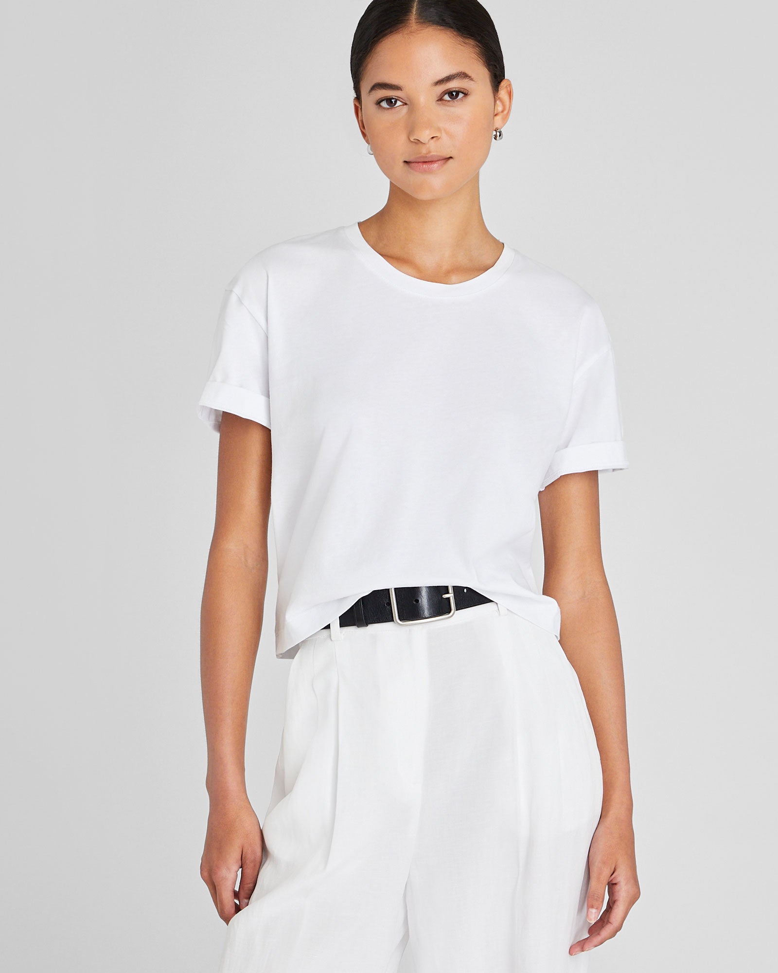 CLUB MONACO - Boxy Pima Tee - White