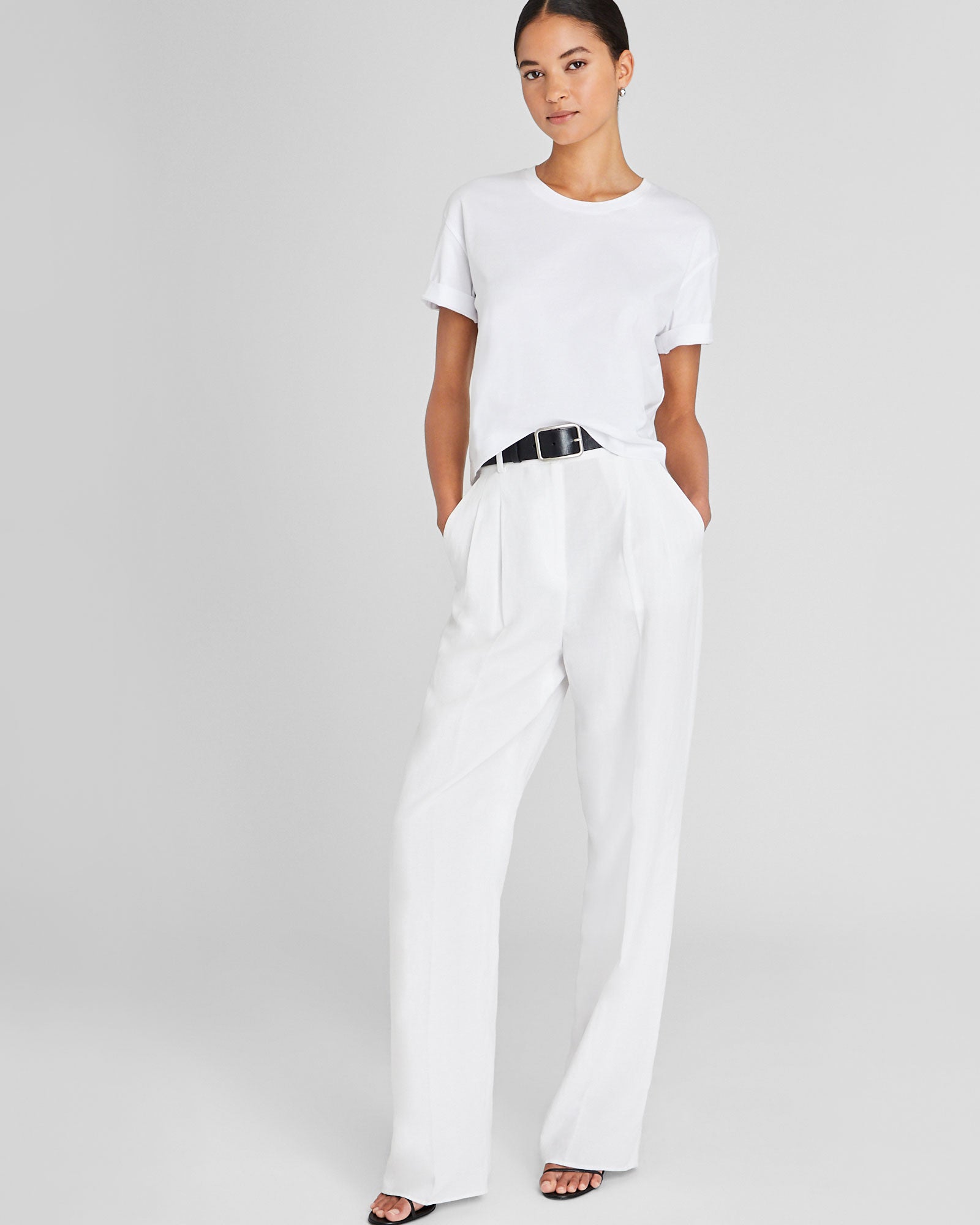 CLUB MONACO - Boxy Pima Tee - White
