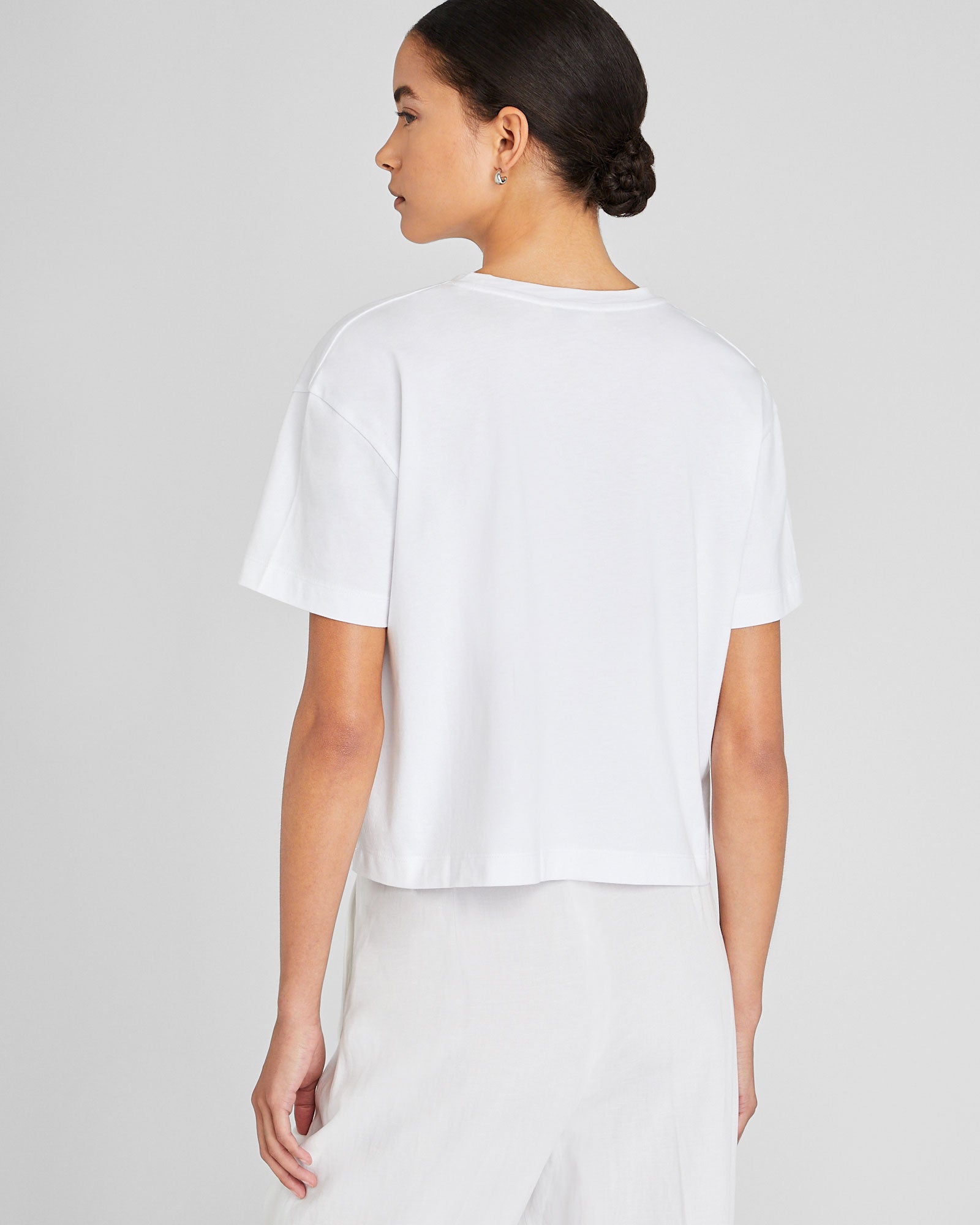 CLUB MONACO - Boxy Pima Tee - White