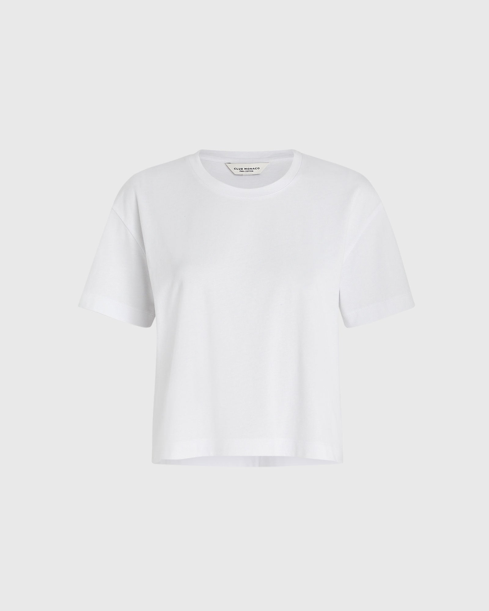 CLUB MONACO - Boxy Pima Tee - White