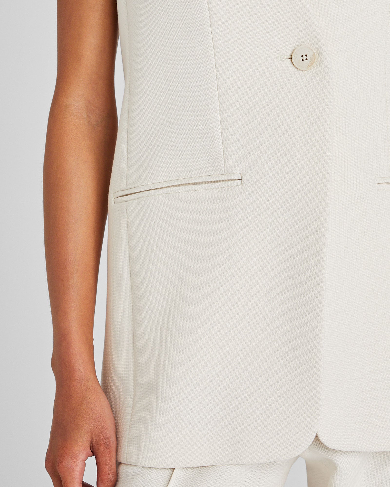 CLUB MONACO - Relaxed Long Vest - Off White