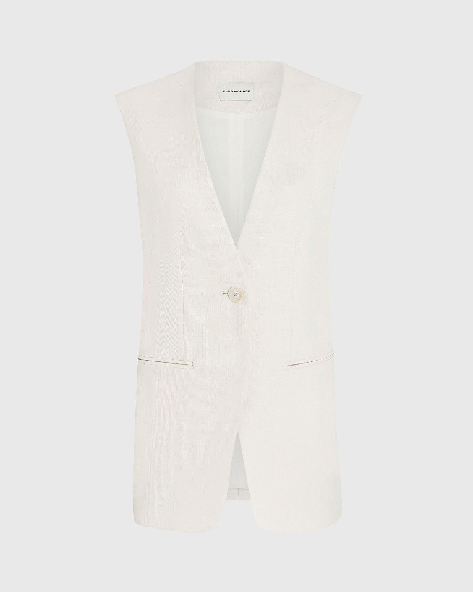 CLUB MONACO - Relaxed Long Vest - Off White