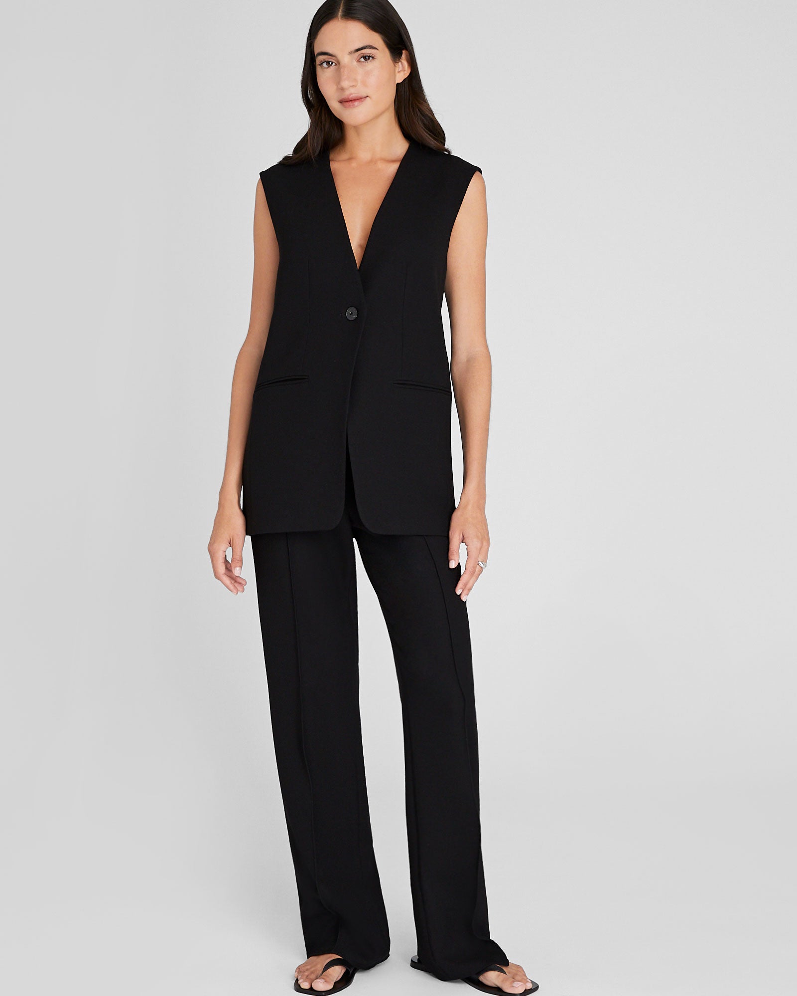 CLUB MONACO - Gilet long décontracté - Noir