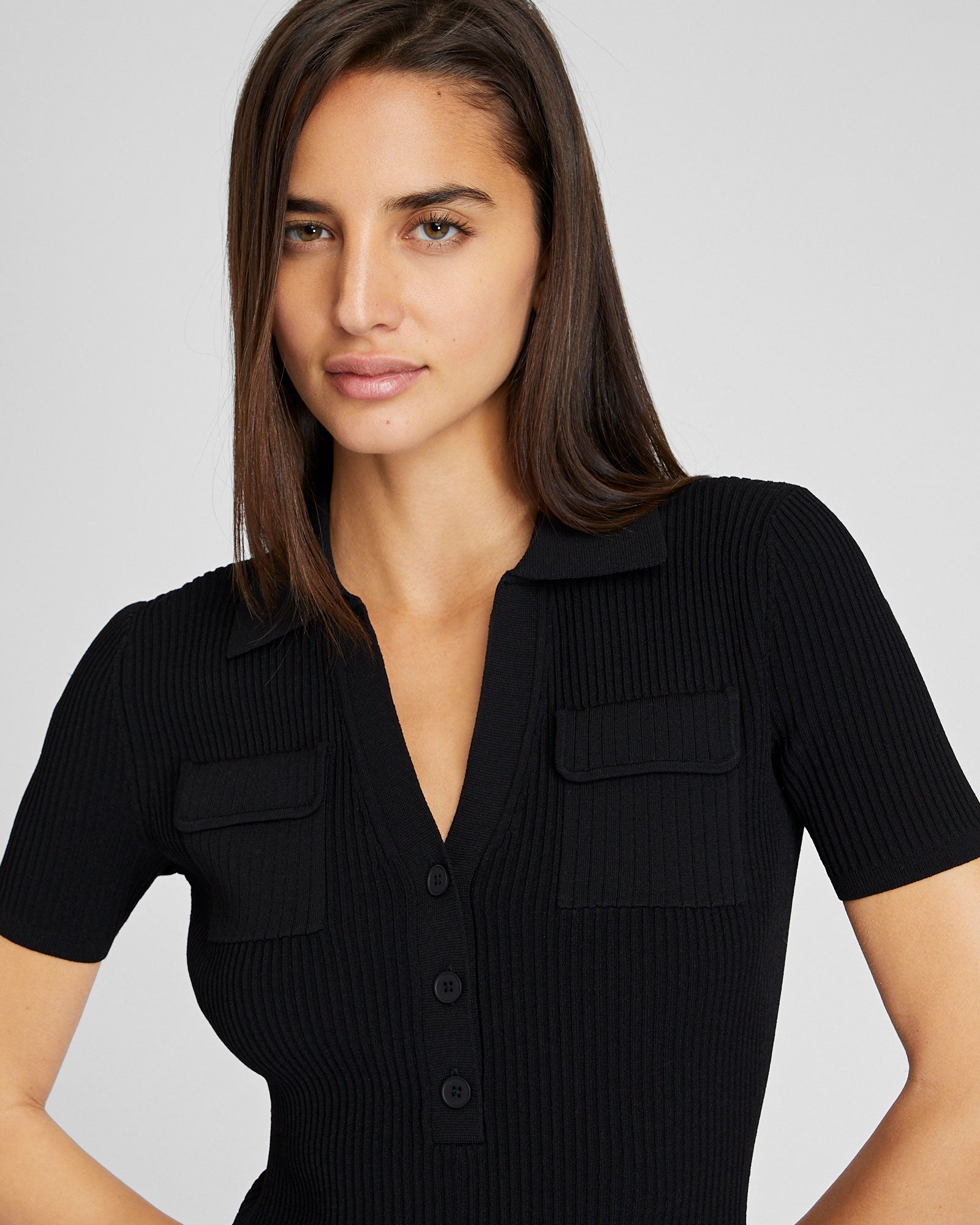CLUB MONACO - Johnny Collar Sweater Dress - Black