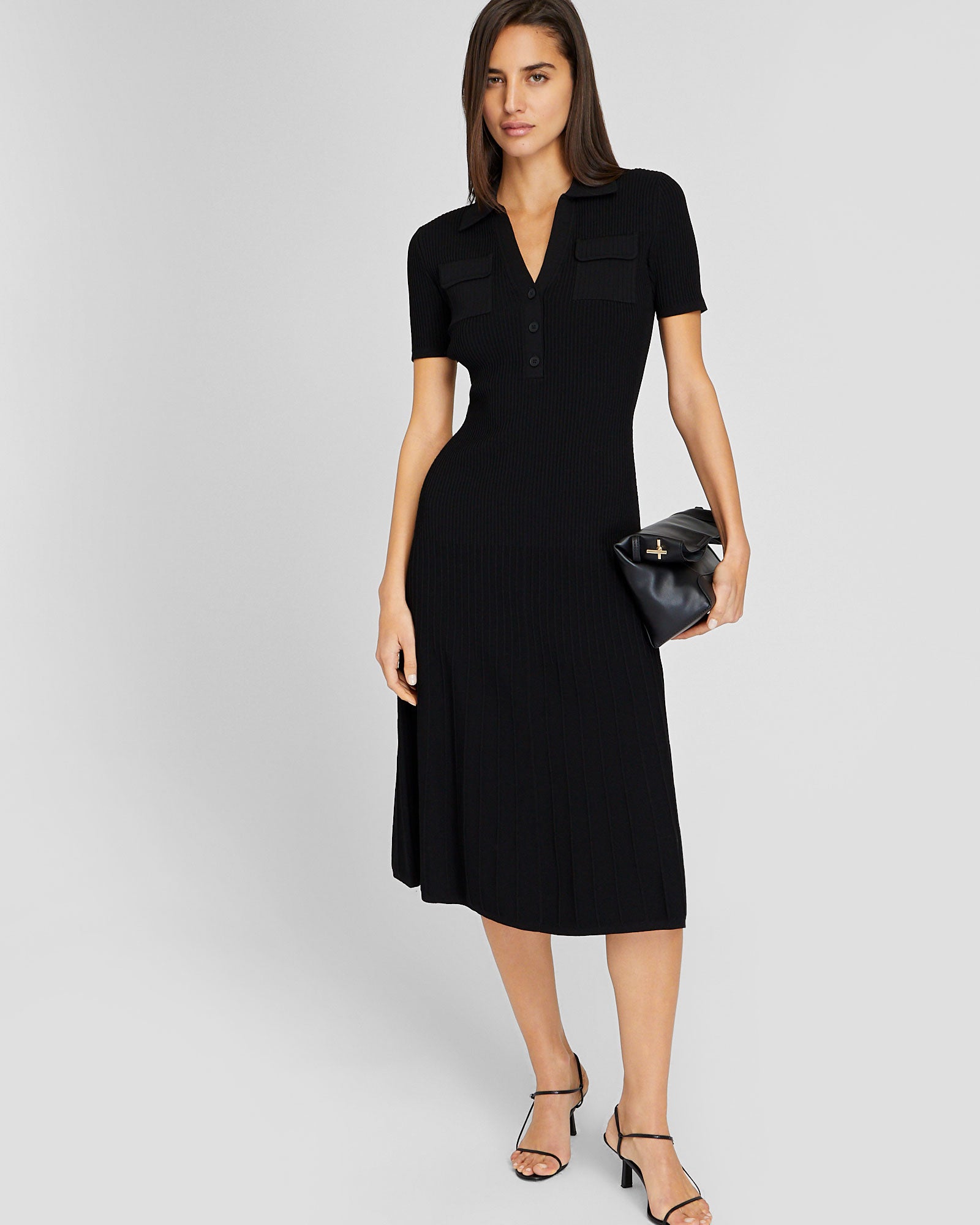 CLUB MONACO - Johnny Collar Sweater Dress - Black