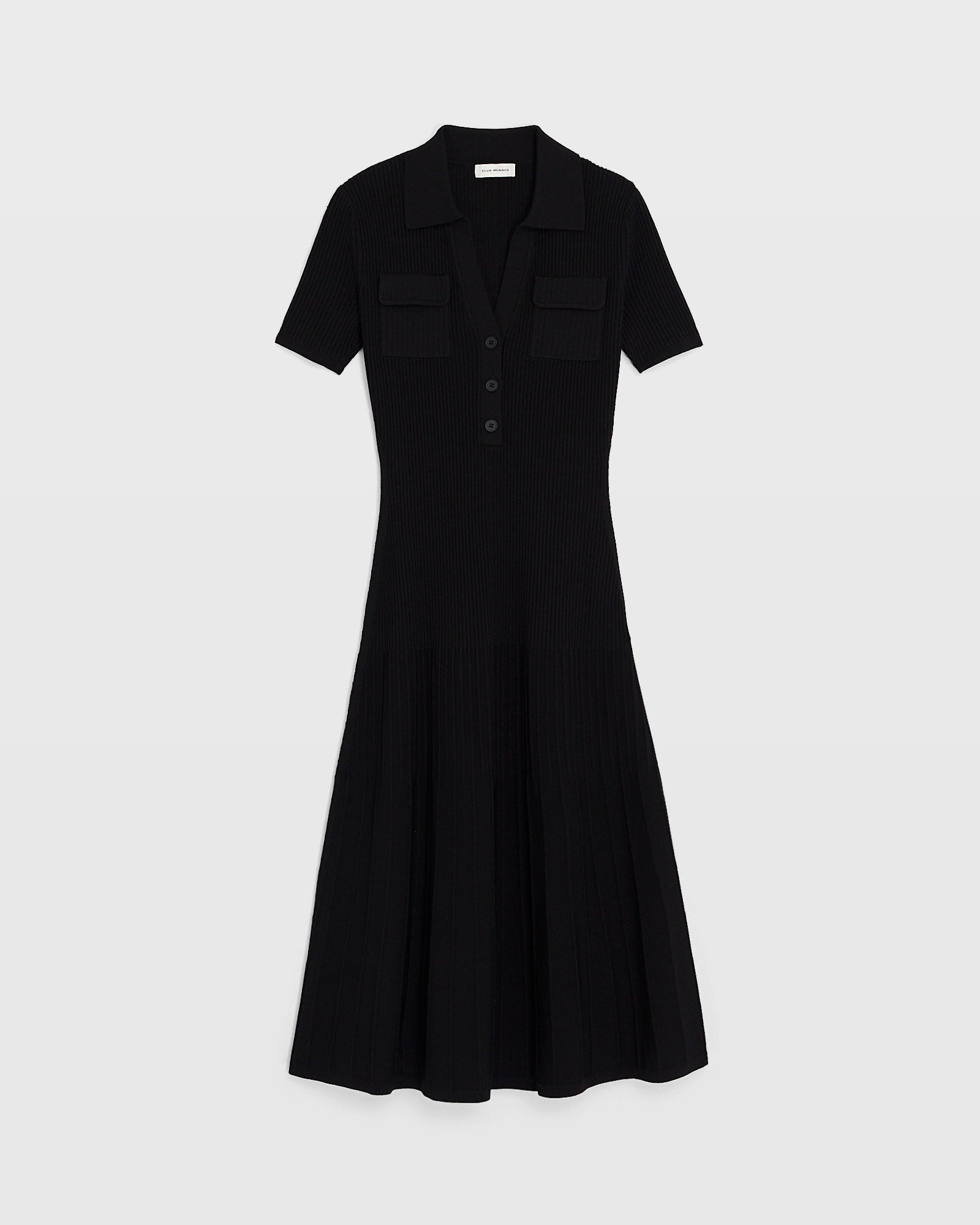 CLUB MONACO - Johnny Collar Sweater Dress - Black