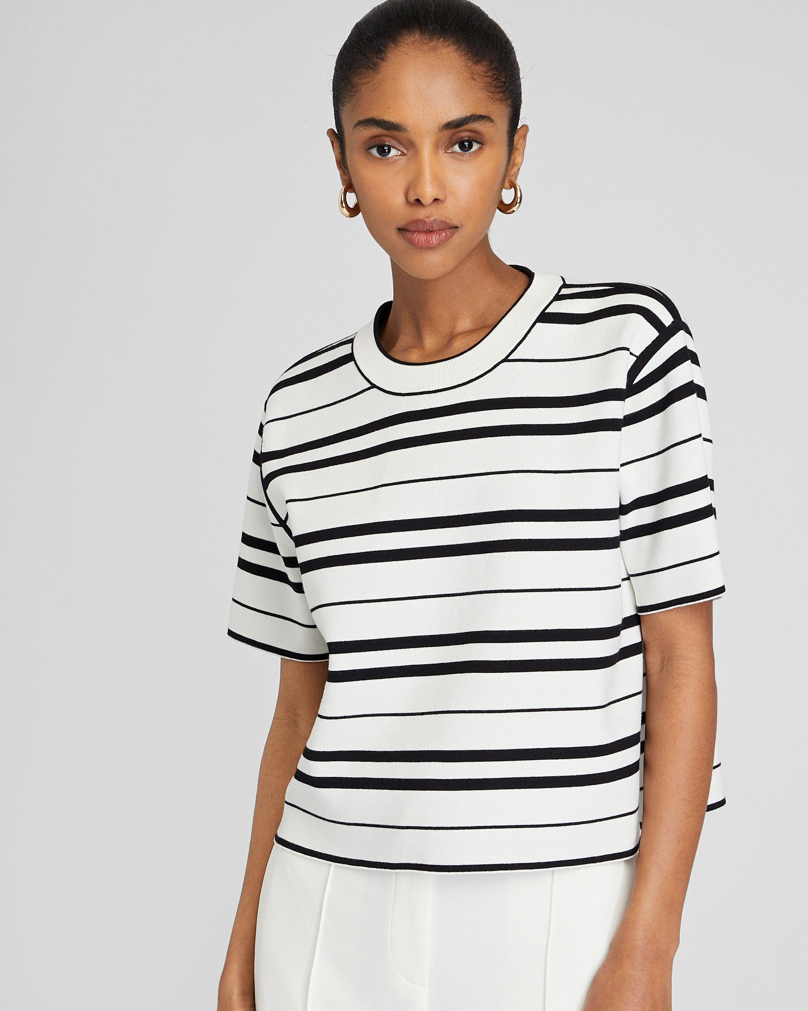 CLUB MONACO - Doubleface Tee - Black
