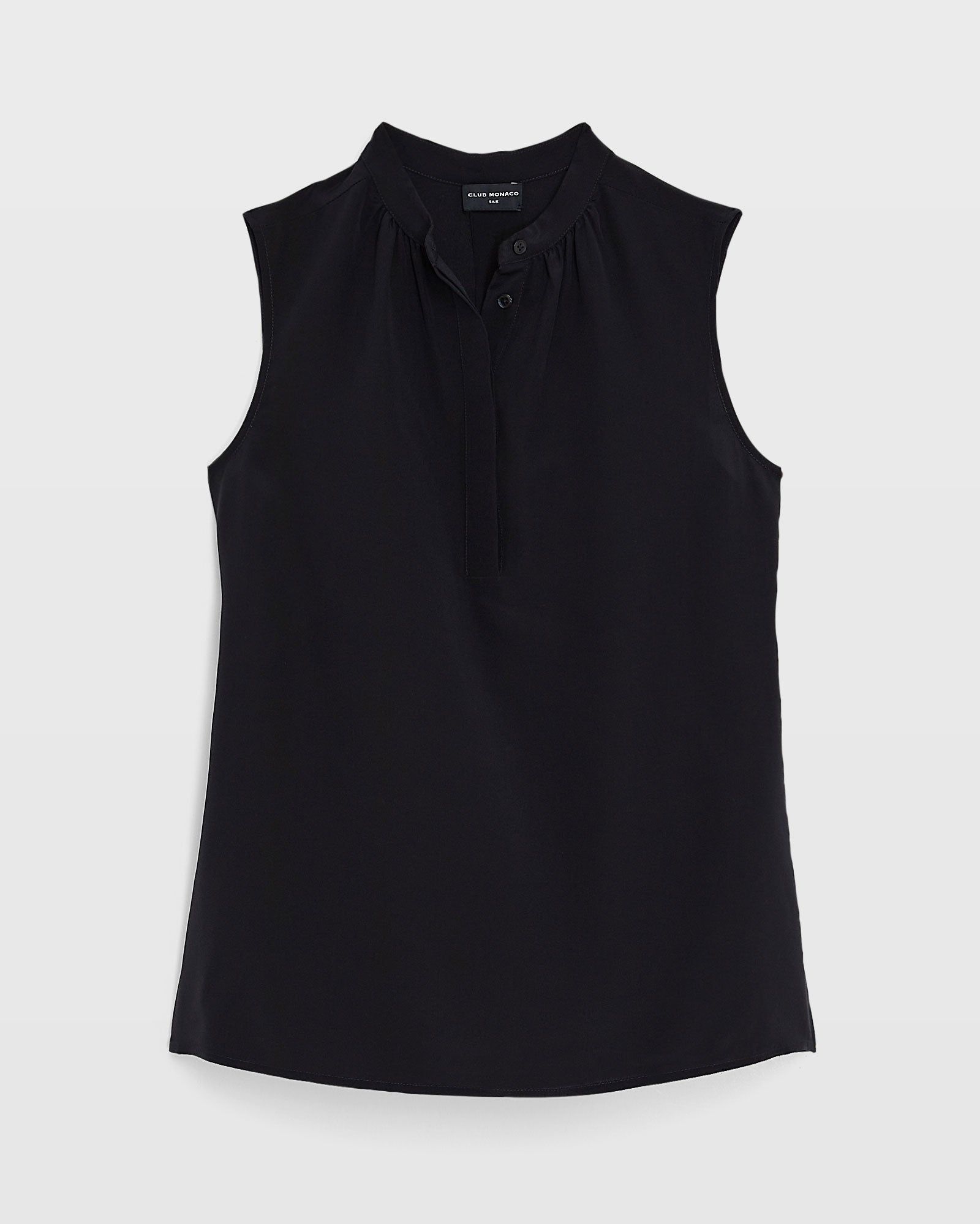 CLUB MONACO - Chemisier en soie sans manches - Noir