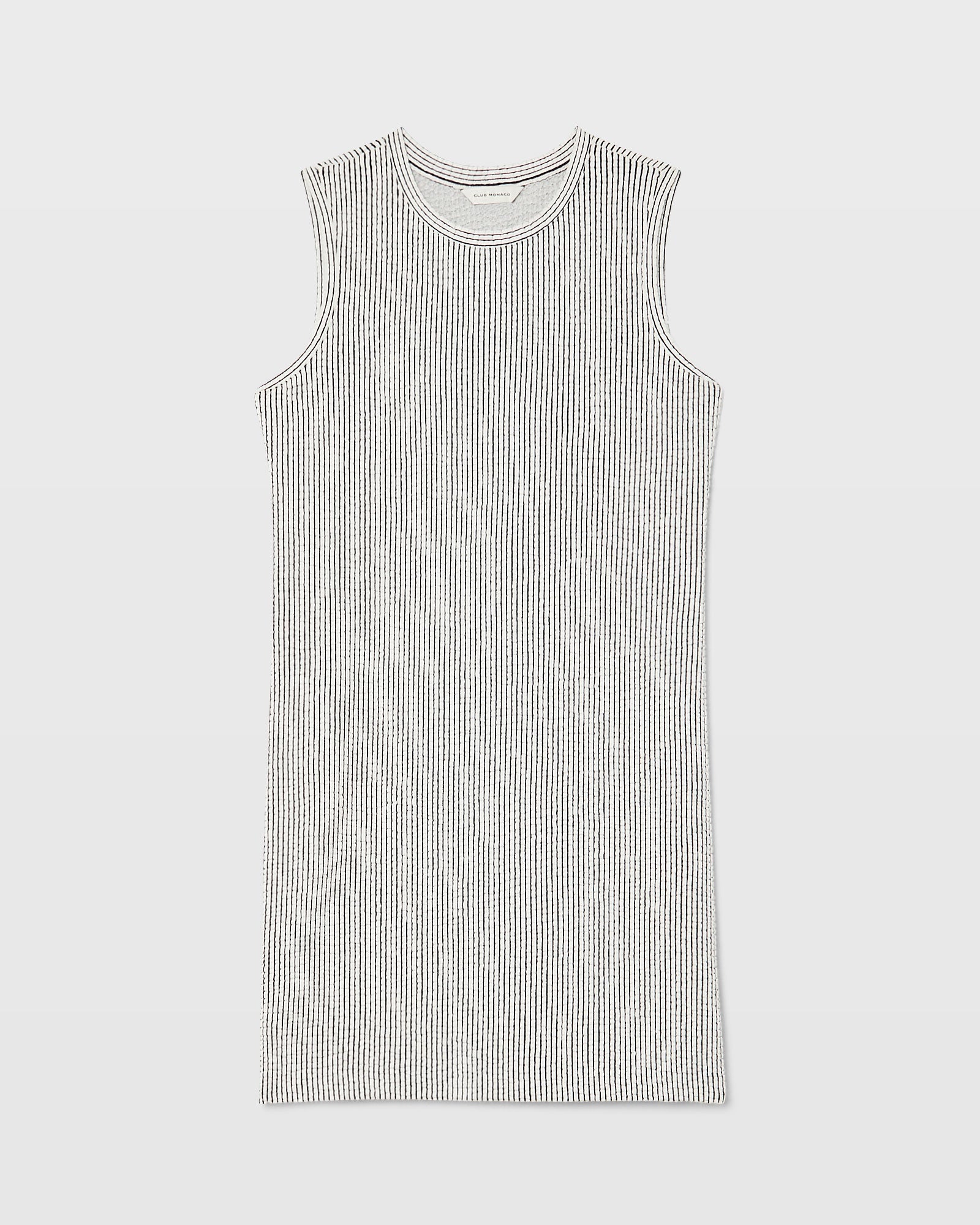 CLUB MONACO - Robe rayée texturée sans manches - Rayures Noires