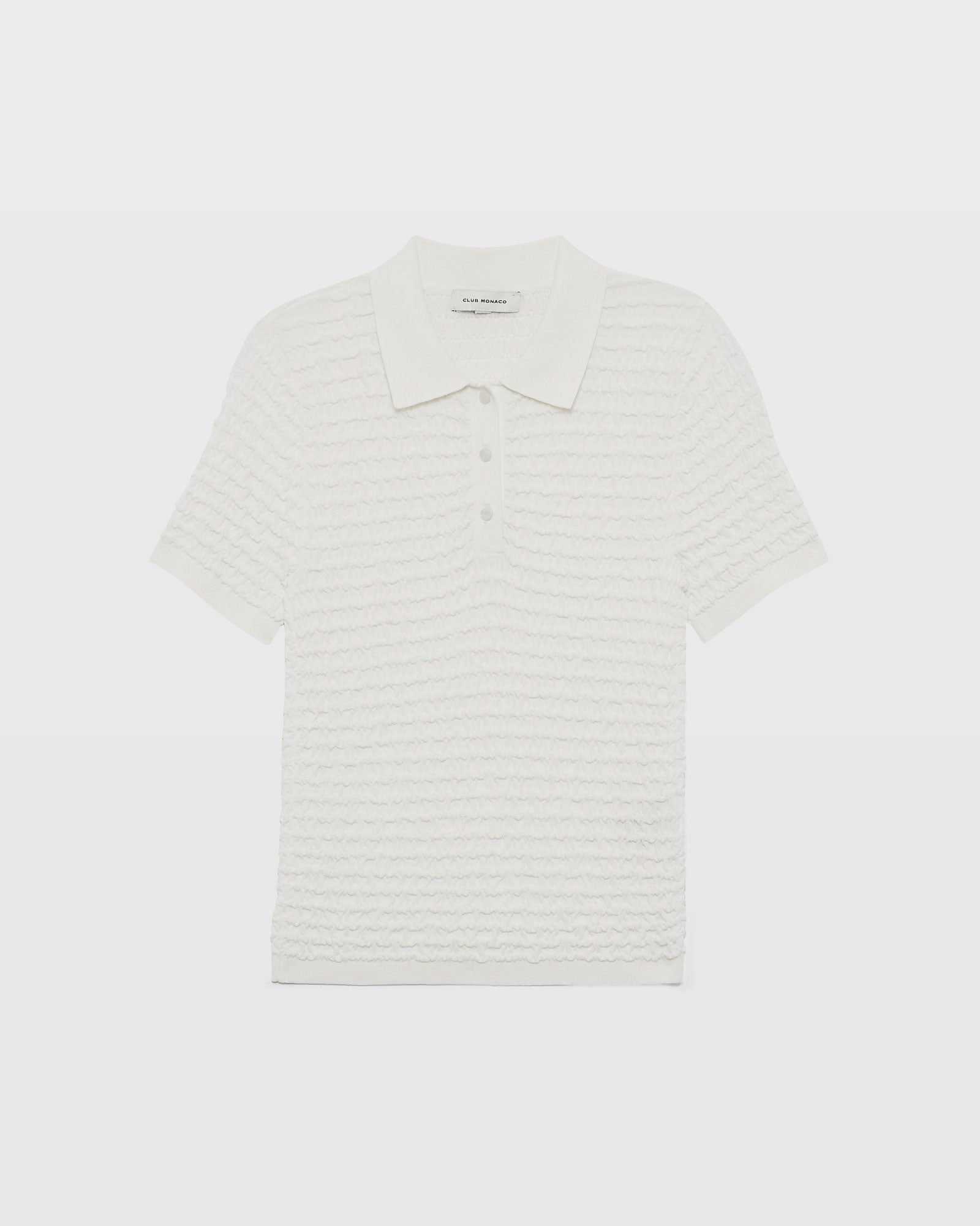 CLUB MONACO - Pucker Stitch Polo - White
